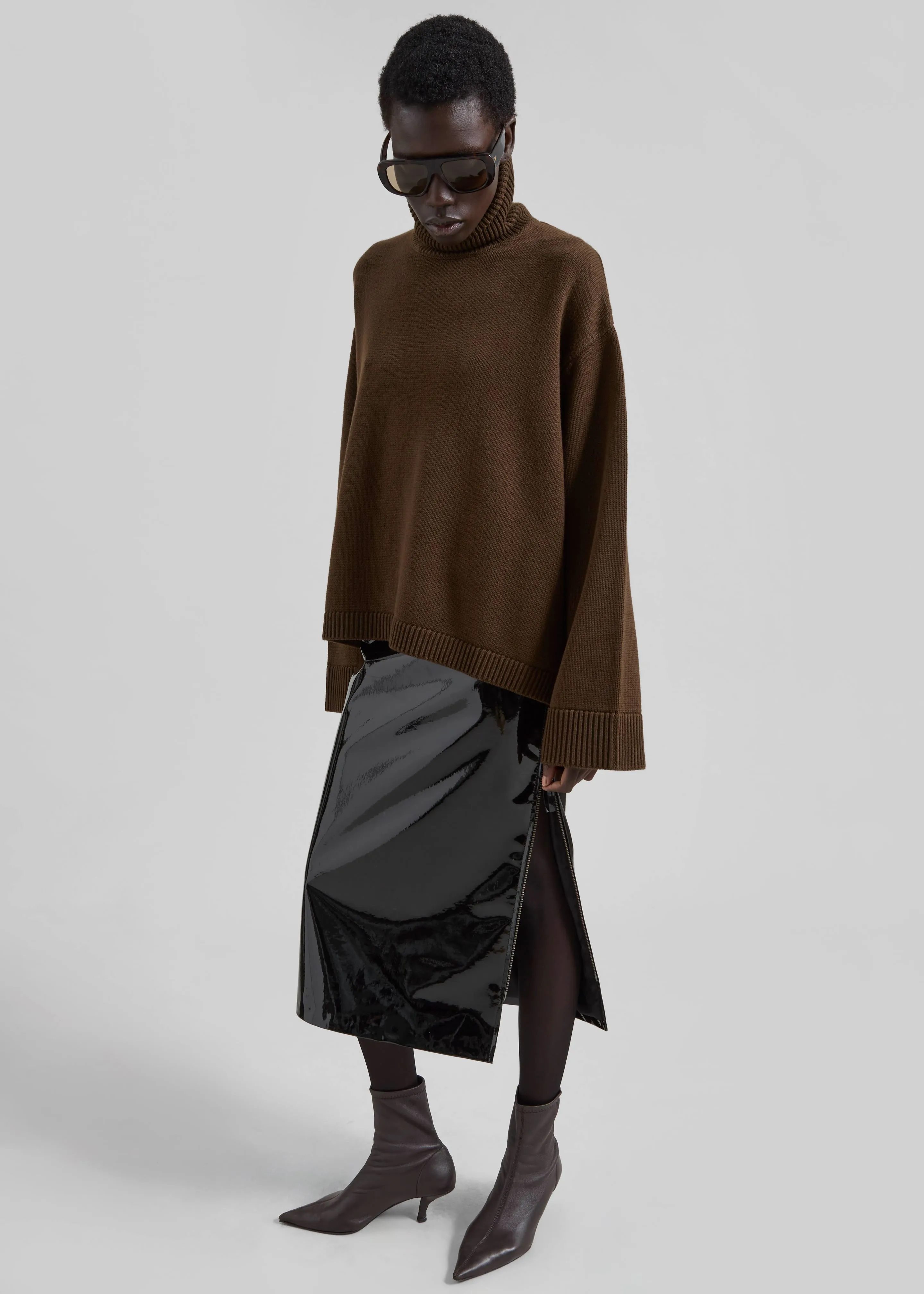 Rhea Trapeze Turtleneck - Mocha sold by Frankie Shop product image thumbnail 3