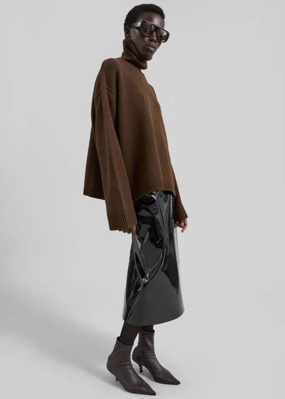 Rhea Trapeze Turtleneck - Mocha sold by Frankie Shop