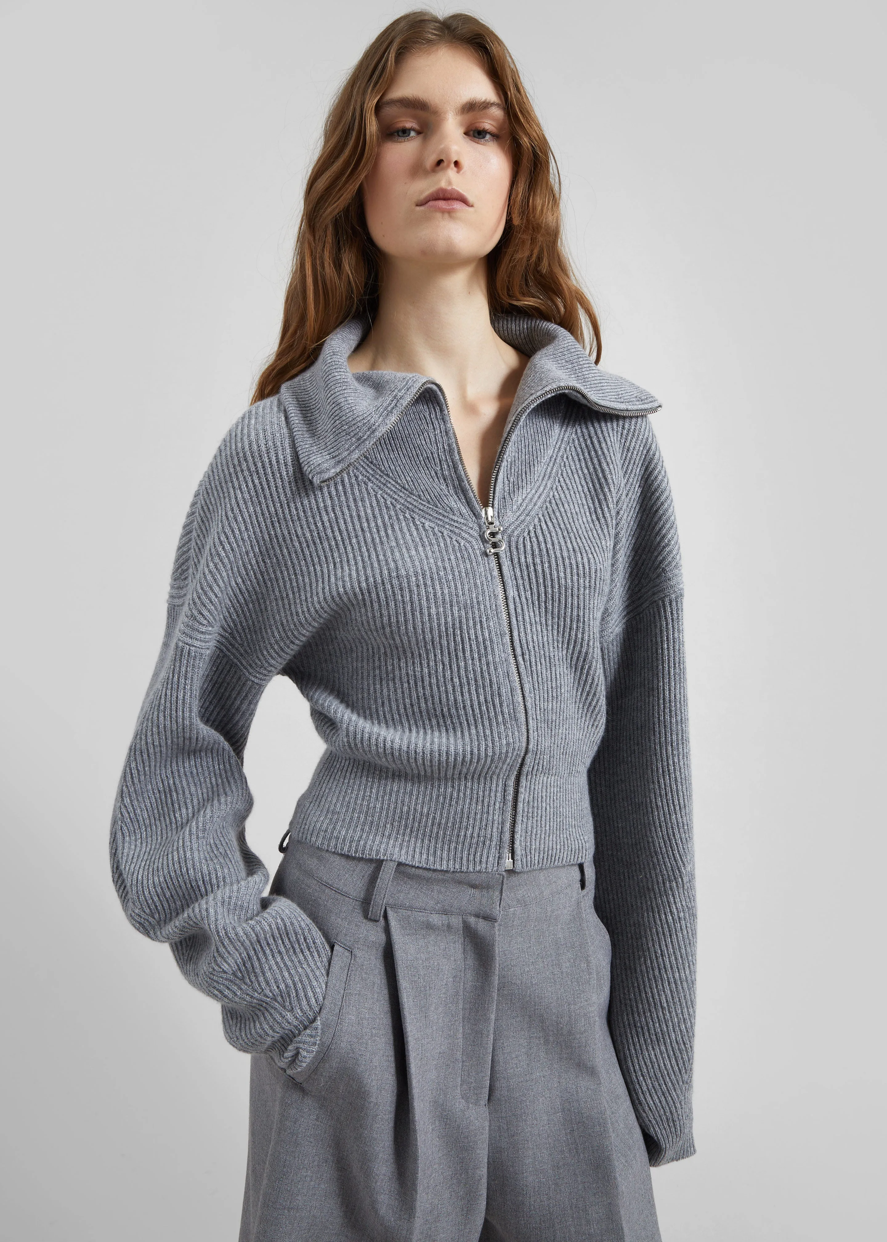 Sportmax Calipso Cashmere - Blend Cardigan - Medium Grey sold by Frankie Shop product image thumbnail 4