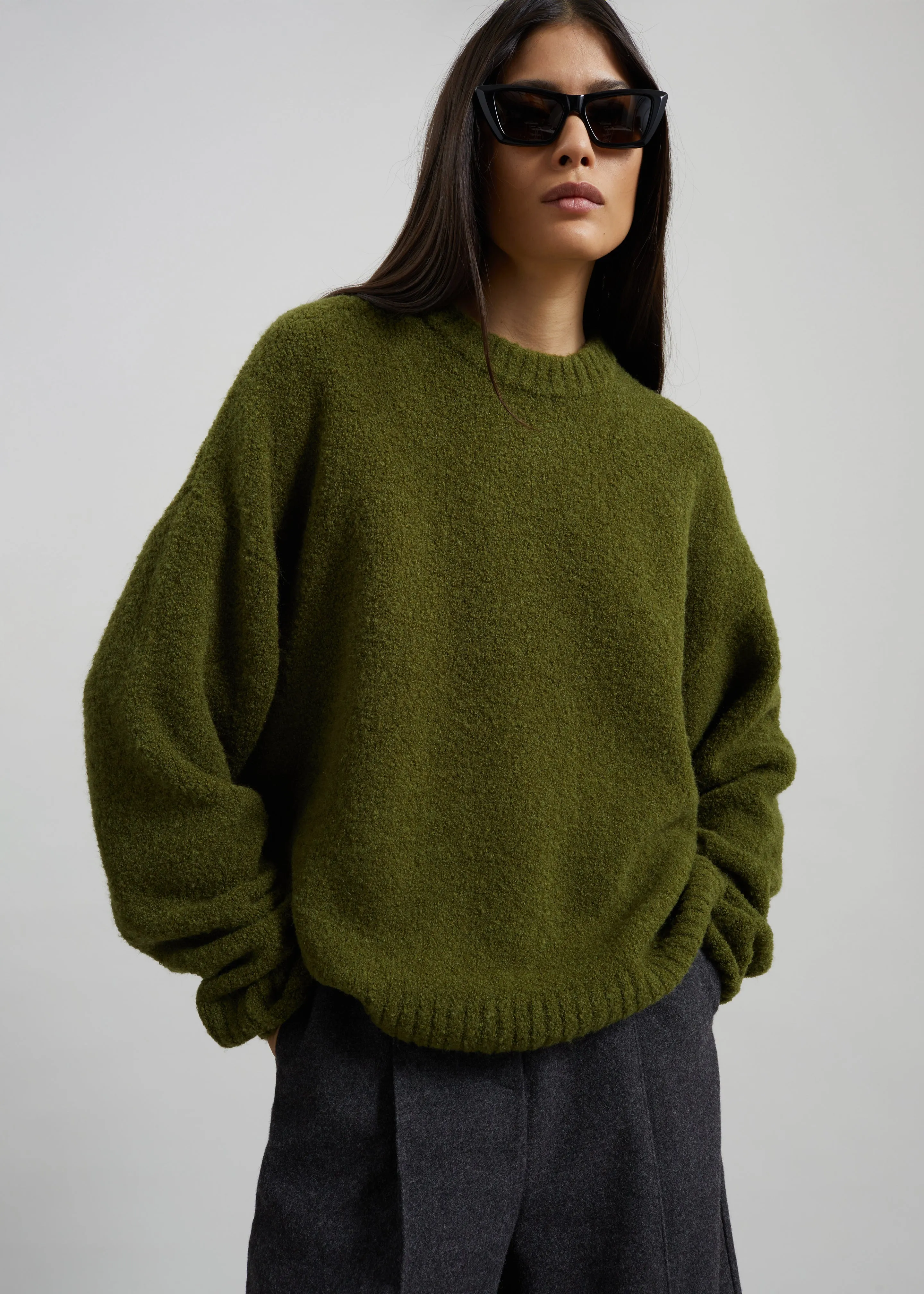 Amish Supplies Bouclè Knit Sweater - Acid Green sold by Frankie Shop product image thumbnail 4