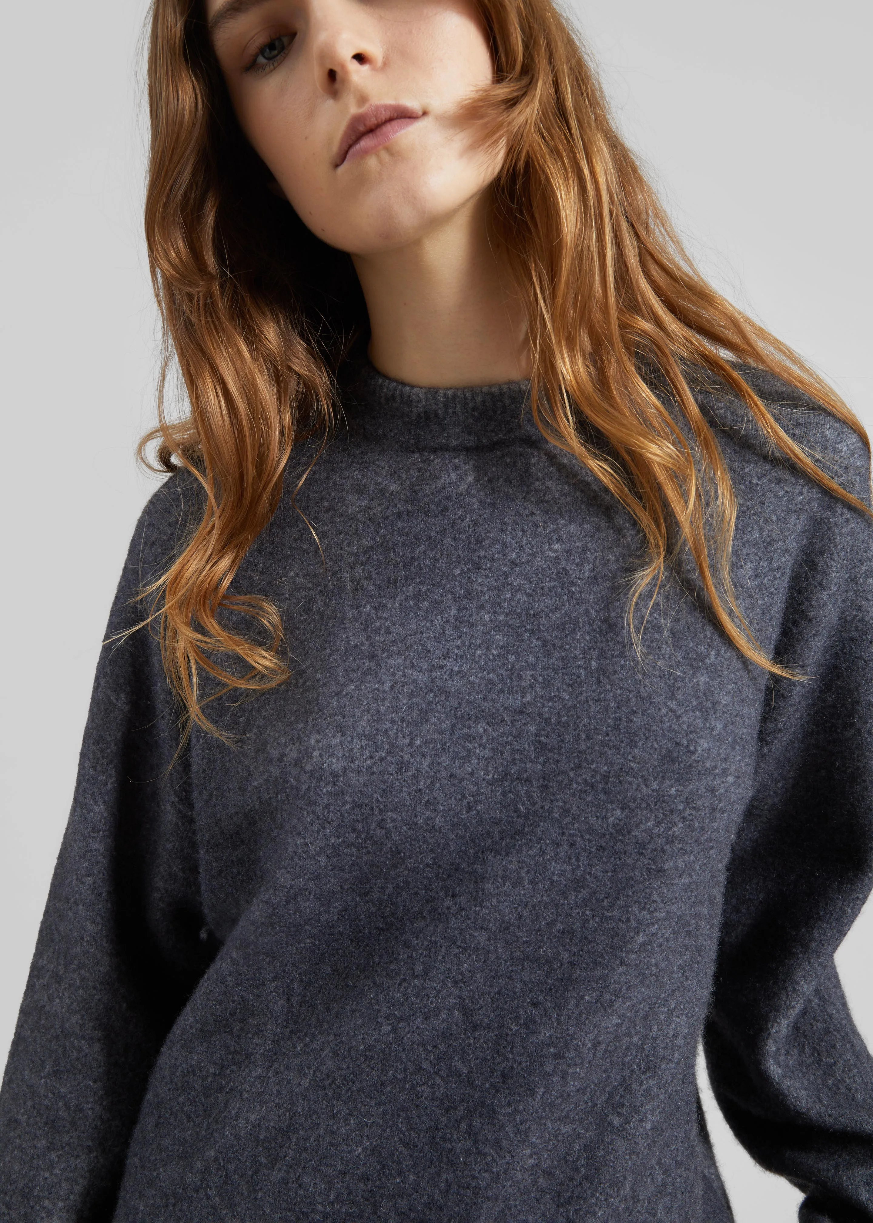 Amish Supplies Oversized Crewneck Sweater - Grey sold by Frankie Shop product image thumbnail 3