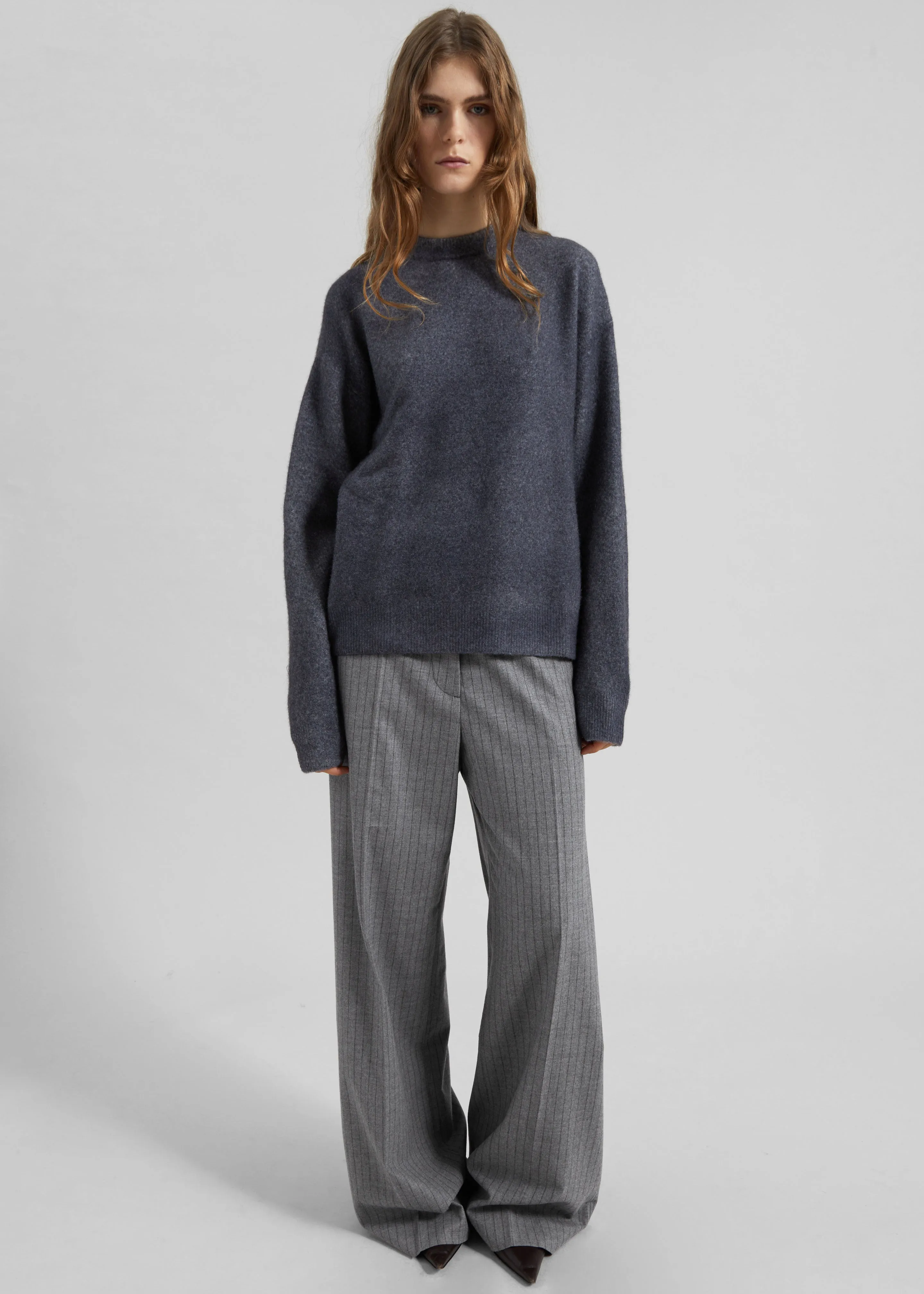 Amish Supplies Oversized Crewneck Sweater - Grey sold by Frankie Shop product image thumbnail 2