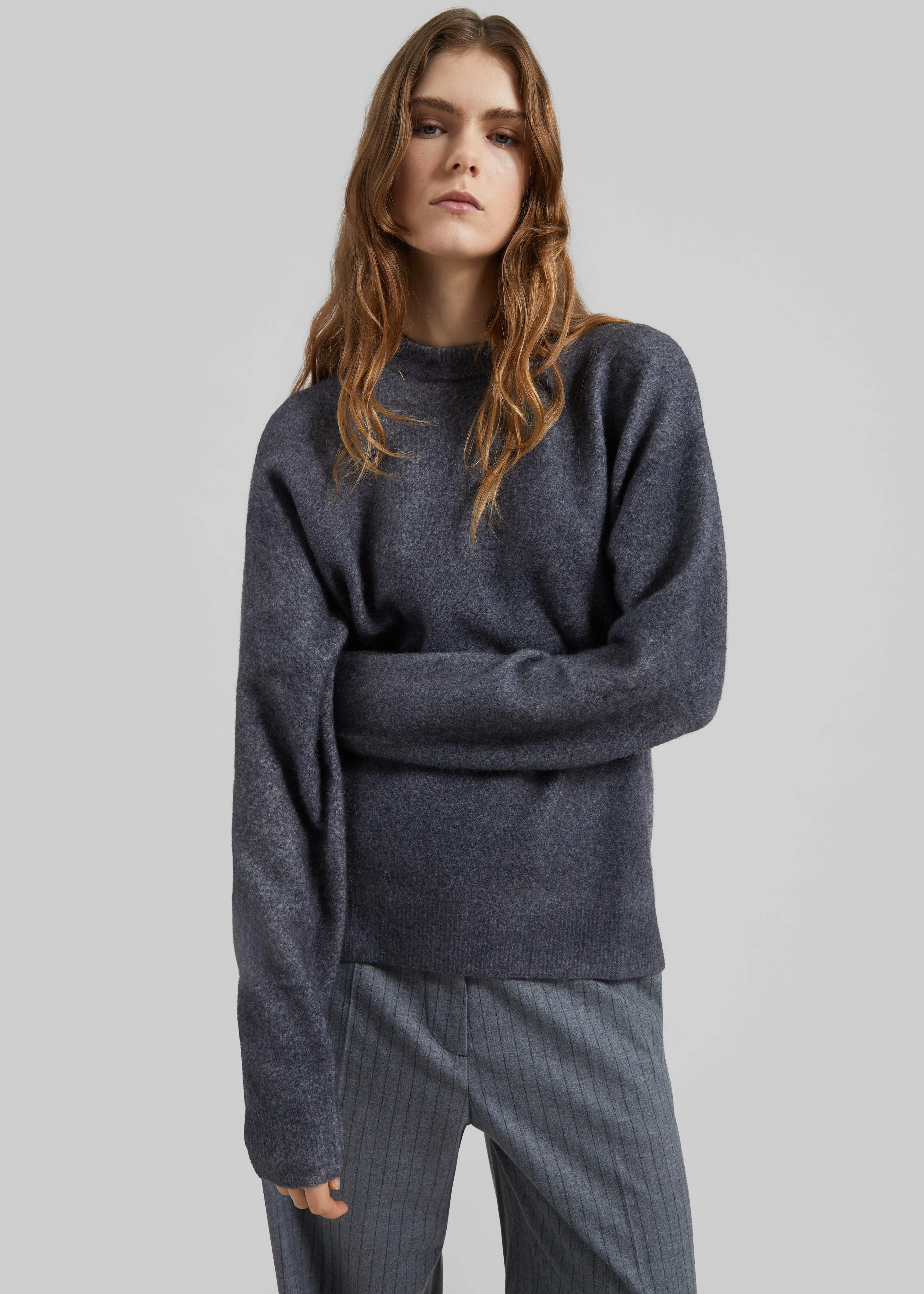 Amish Supplies Oversized Crewneck Sweater - Grey sold by Frankie Shop