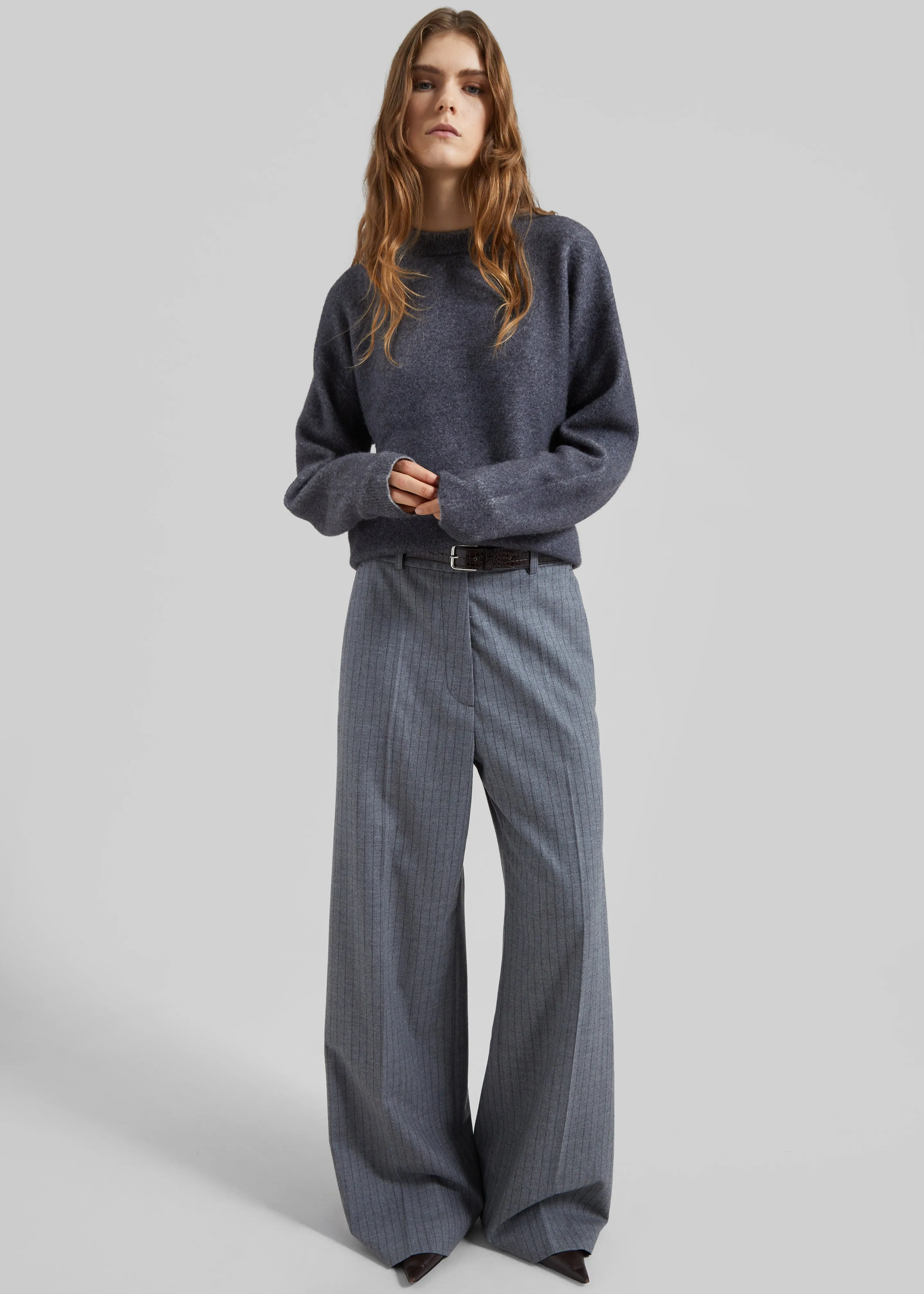 Amish Supplies Oversized Crewneck Sweater - Grey sold by Frankie Shop product image thumbnail 5