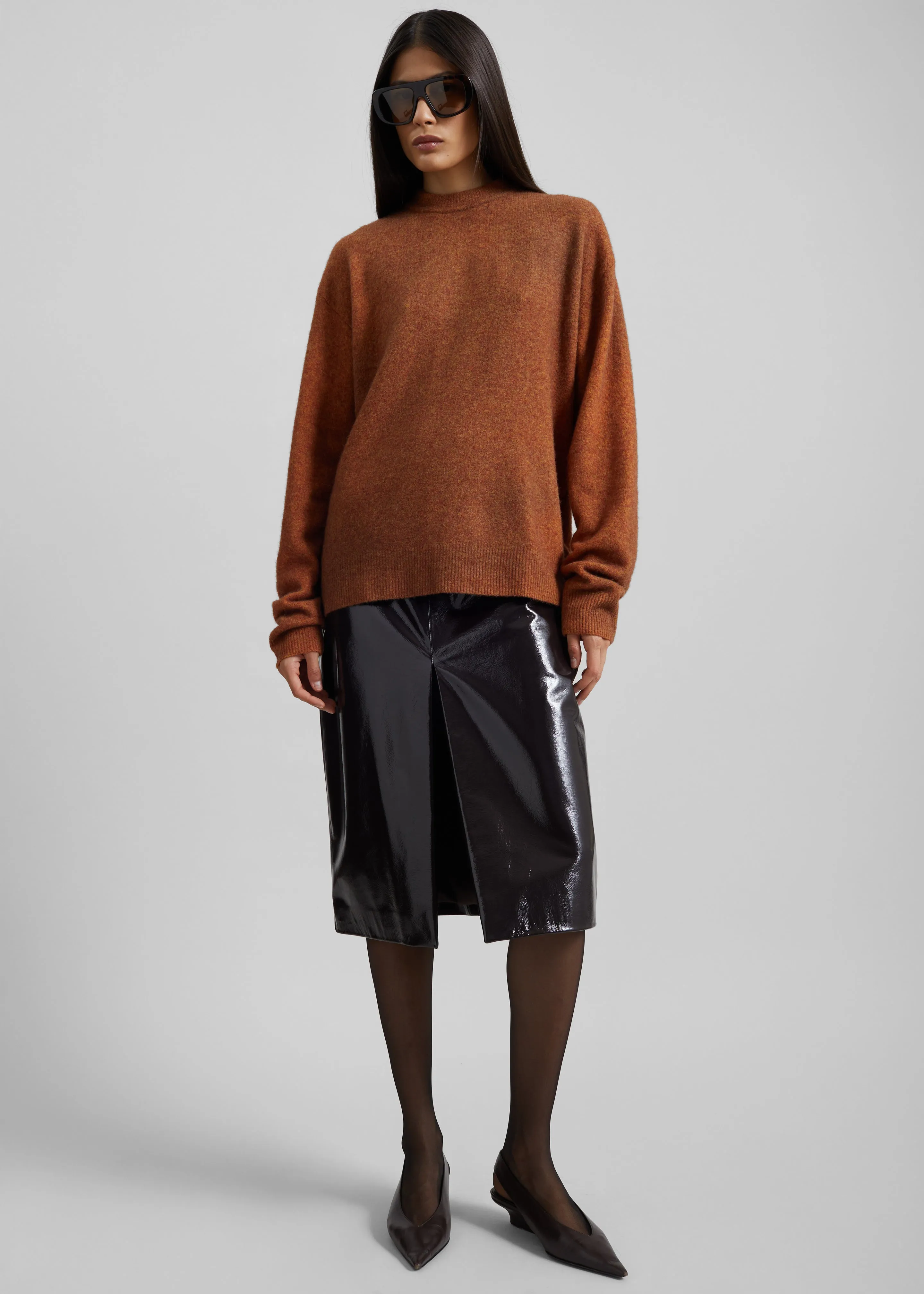 Amish Supplies Oversized Crewneck Sweater - Brown sold by Frankie Shop product image thumbnail 5