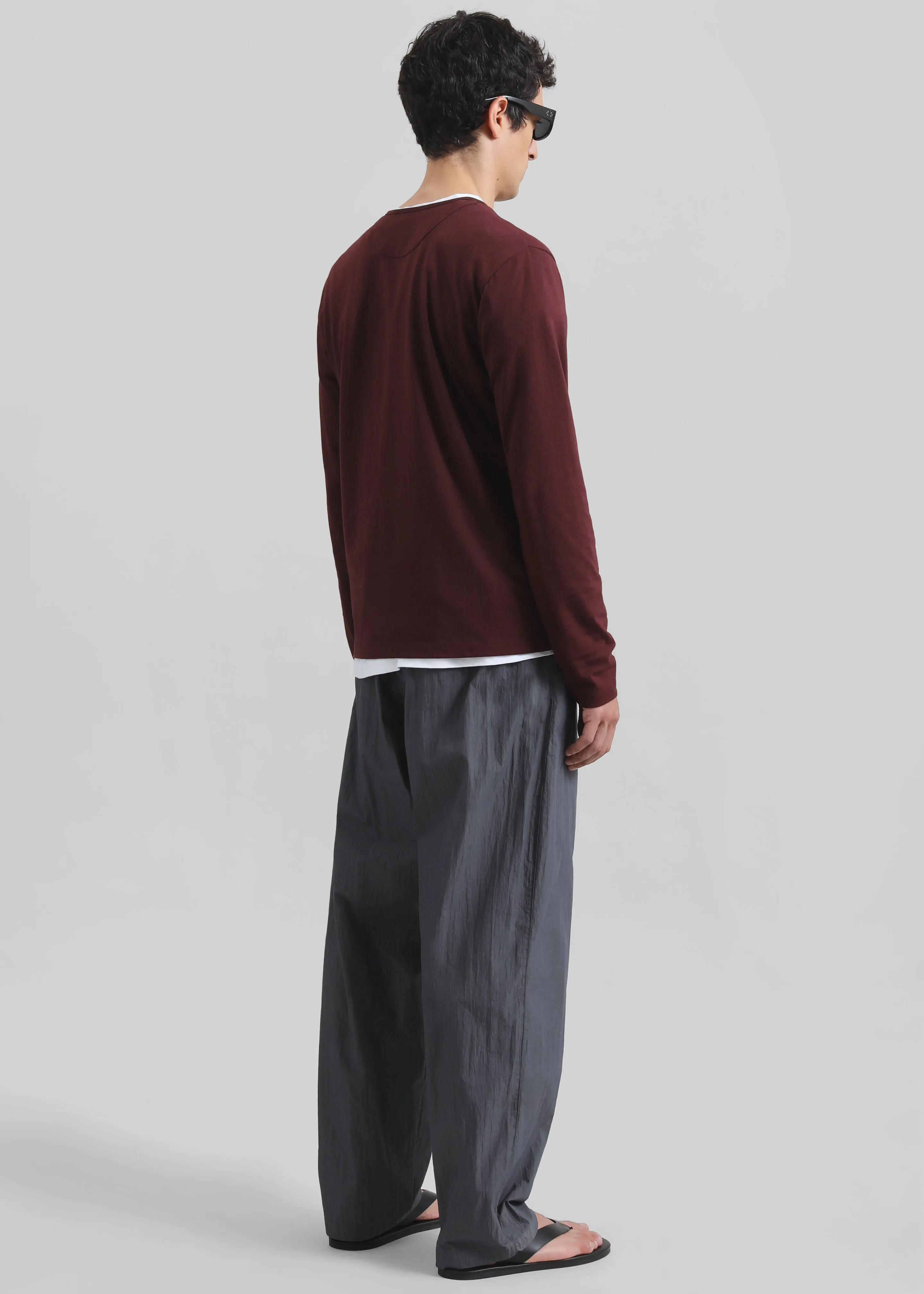 Whitby Modal-Blend Henley T-Shirt - Burgundy sold by Frankie Shop product image thumbnail 4