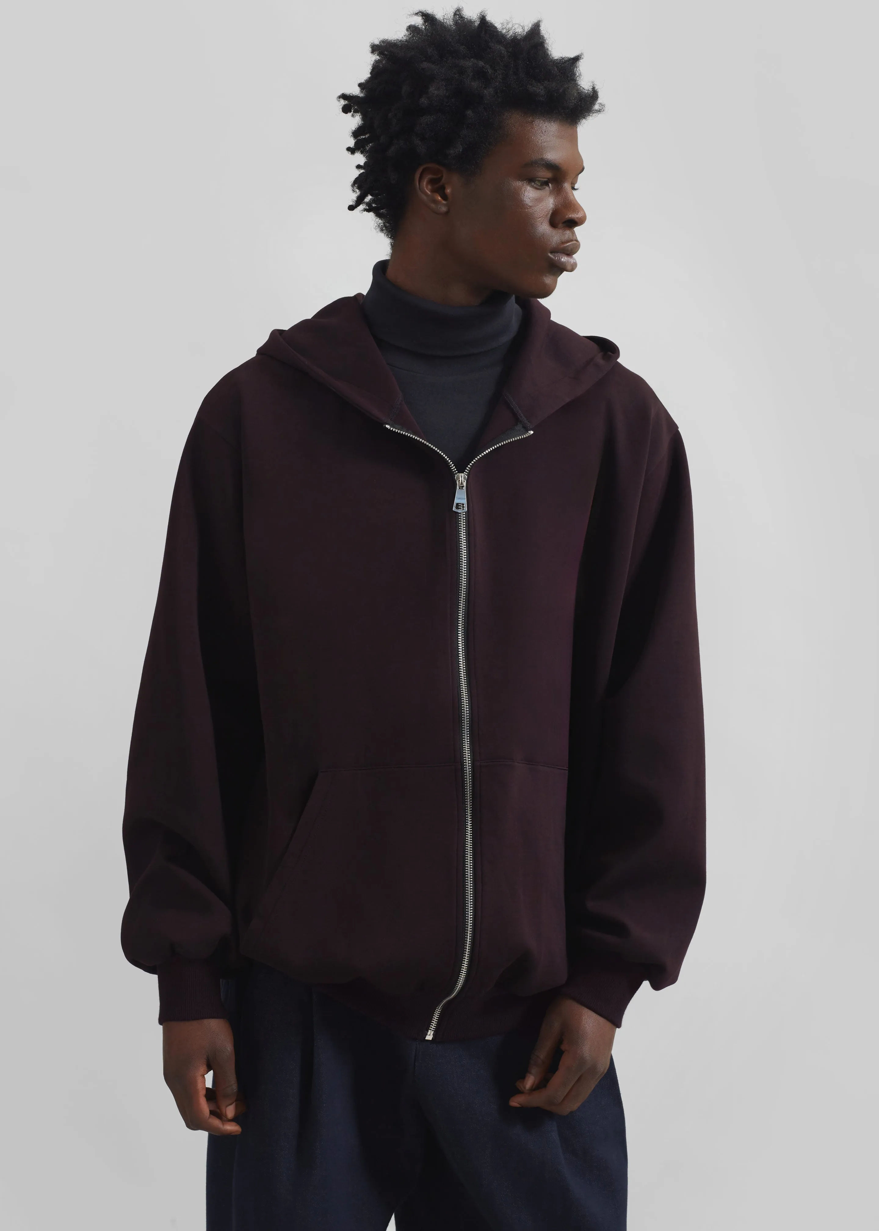 Decker Zip-Up Hoodie - Dark Plum sold by Frankie Shop product image thumbnail 4