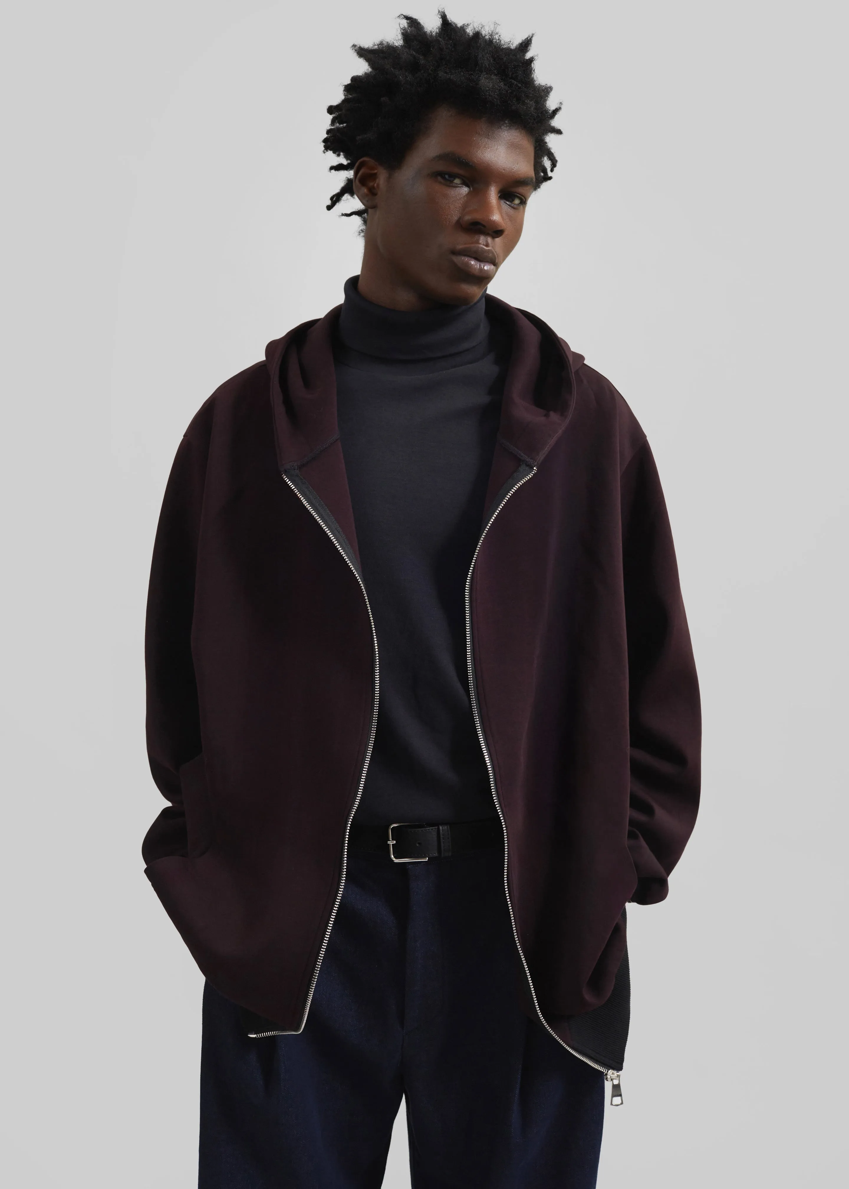 Decker Zip-Up Hoodie - Dark Plum sold by Frankie Shop