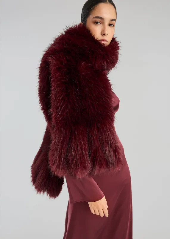 Rotate Faux Fur Scarf - Zinfandel made by Frankie Shop