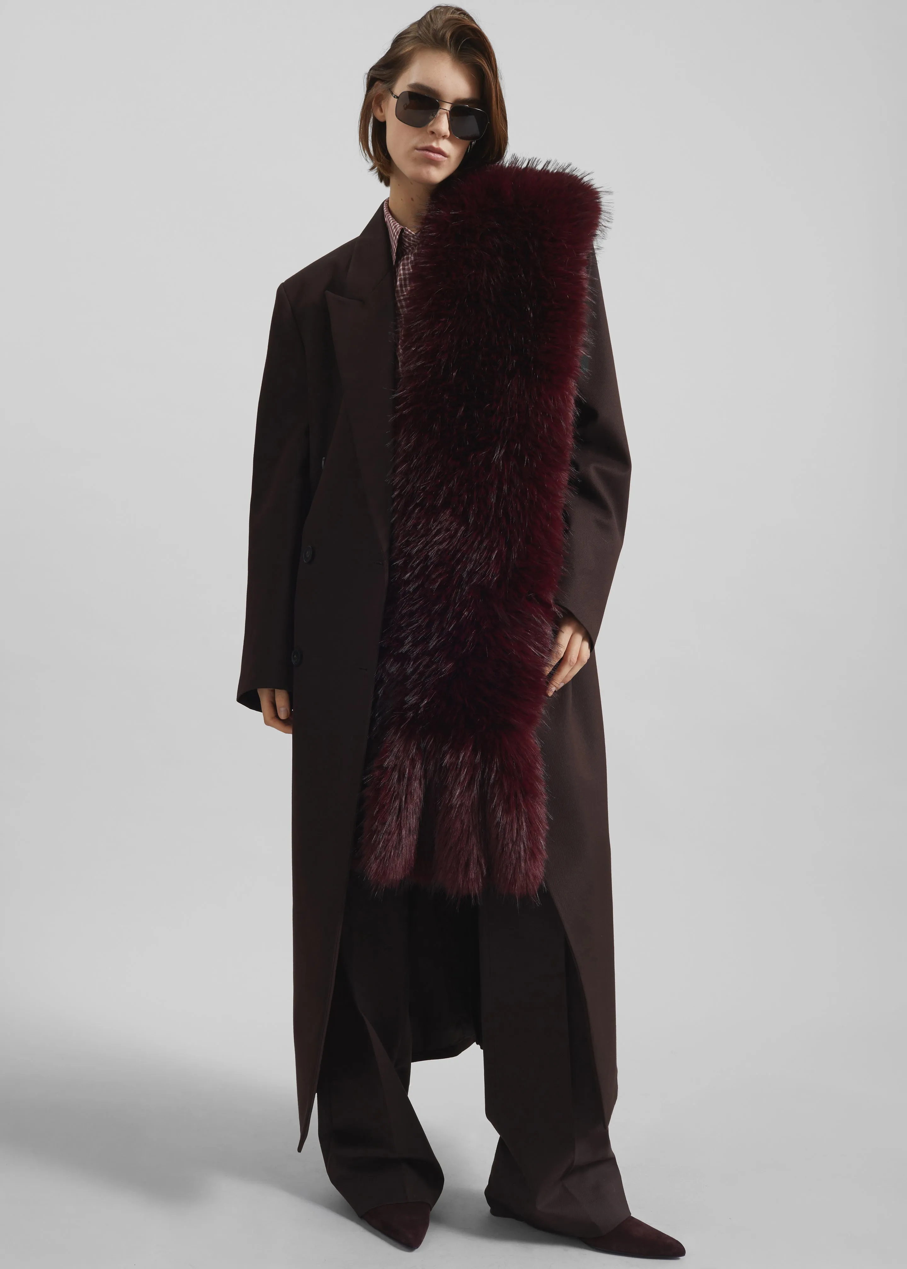 Rotate Faux Fur Scarf - Zinfandel sold by Frankie Shop product image thumbnail 4