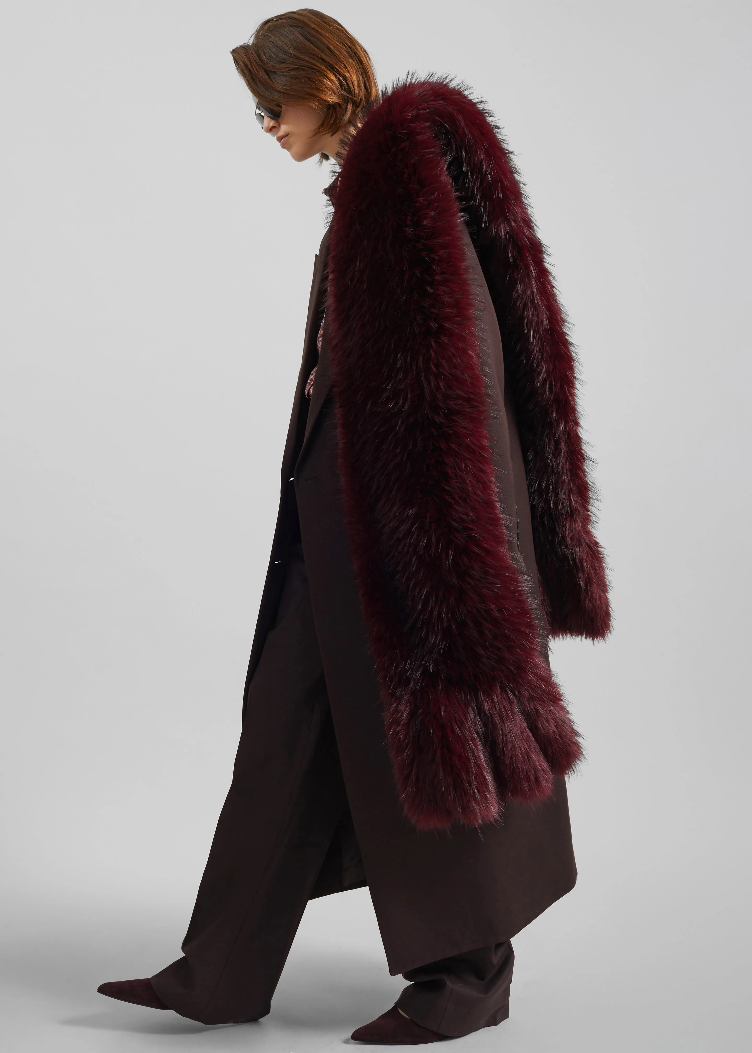 Rotate Faux Fur Scarf - Zinfandel sold by Frankie Shop product image thumbnail 2