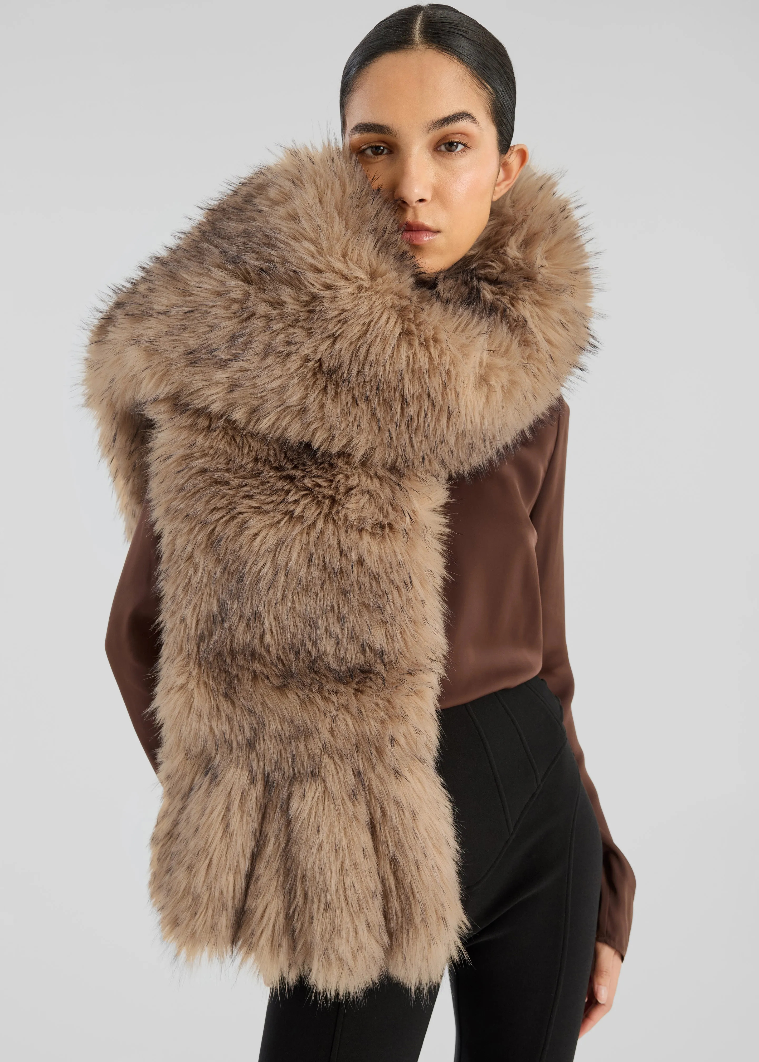 Rotate Faux Fur Scarf - Nougat sold by Frankie Shop product image thumbnail 2