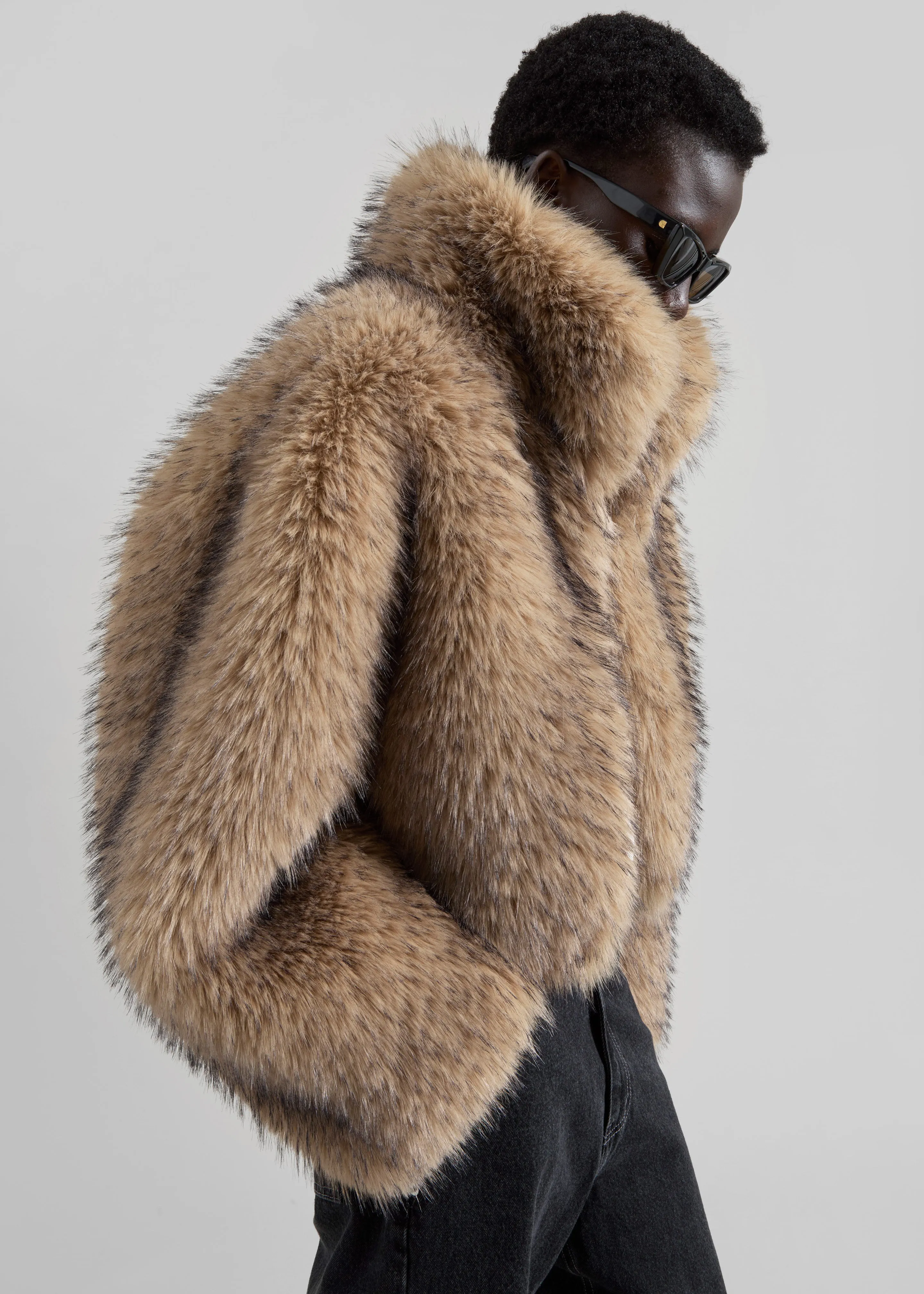 Rotate Faux Fur Crop Jacket - Nougat sold by Frankie Shop product image thumbnail 2