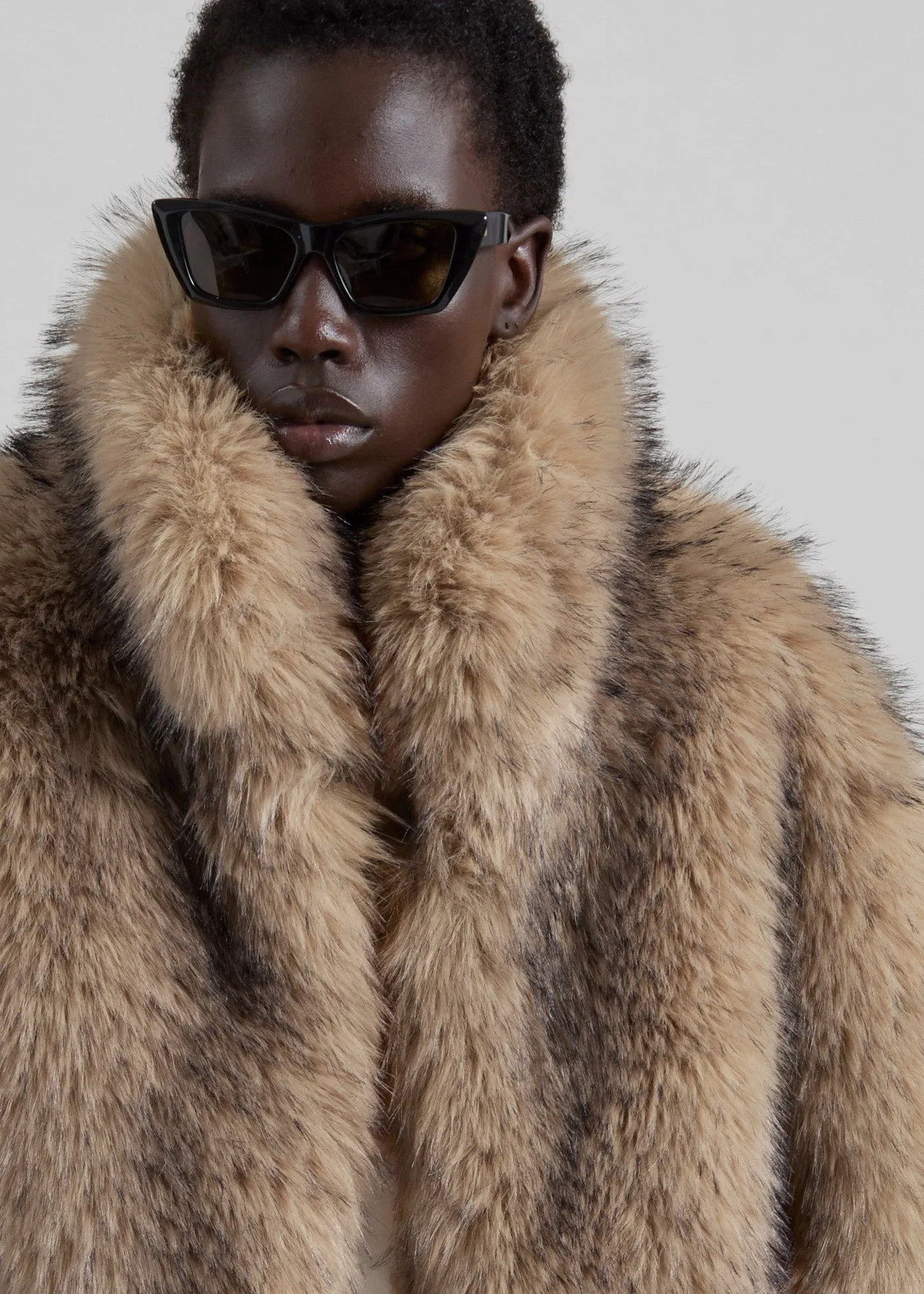 Rotate Faux Fur Crop Jacket - Nougat sold by Frankie Shop product image thumbnail 3