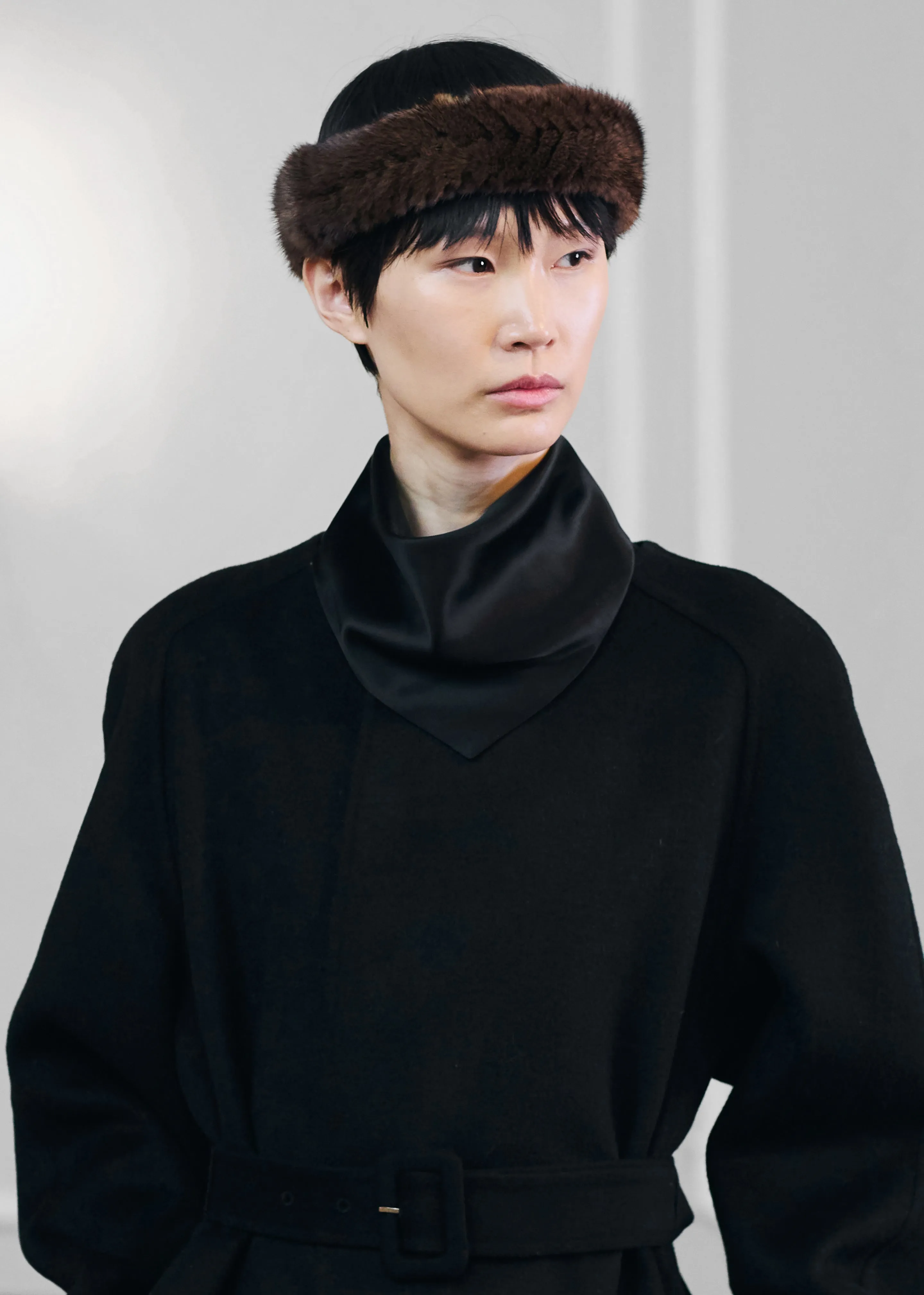 Bevza Mink Kosa Headband - Brown sold by Frankie Shop