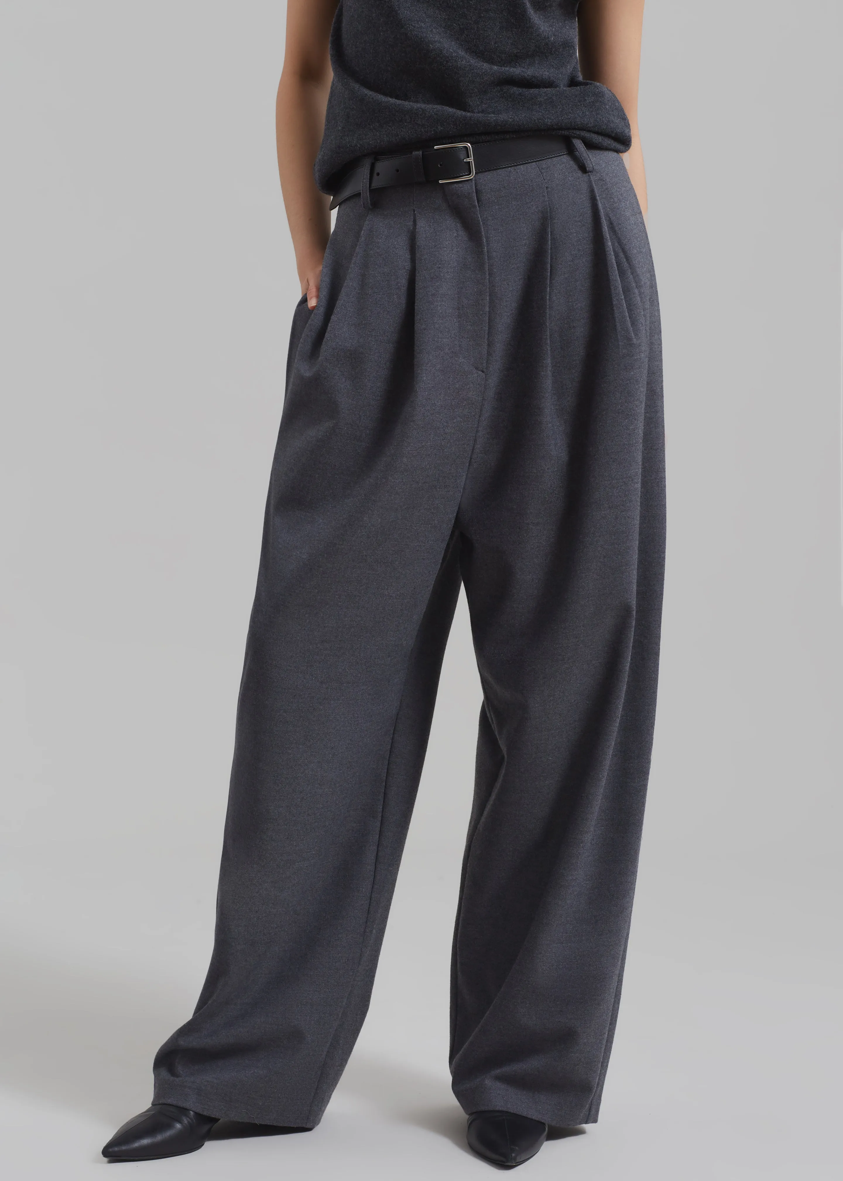 Marley Wide Pants - Grey sold by Frankie Shop