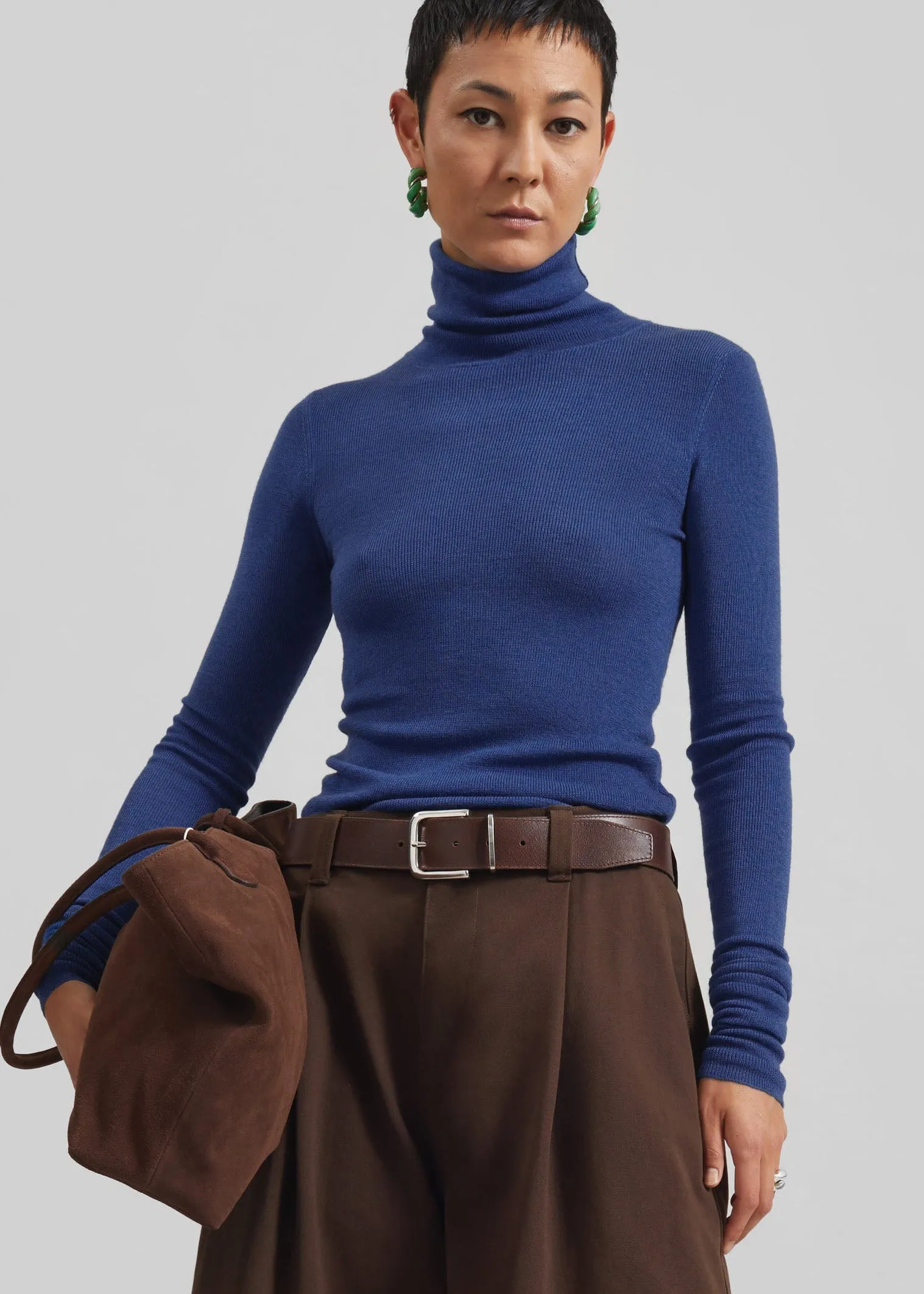 Utica Thin Turtleneck Sweater - Blue sold by Frankie Shop product image thumbnail 2