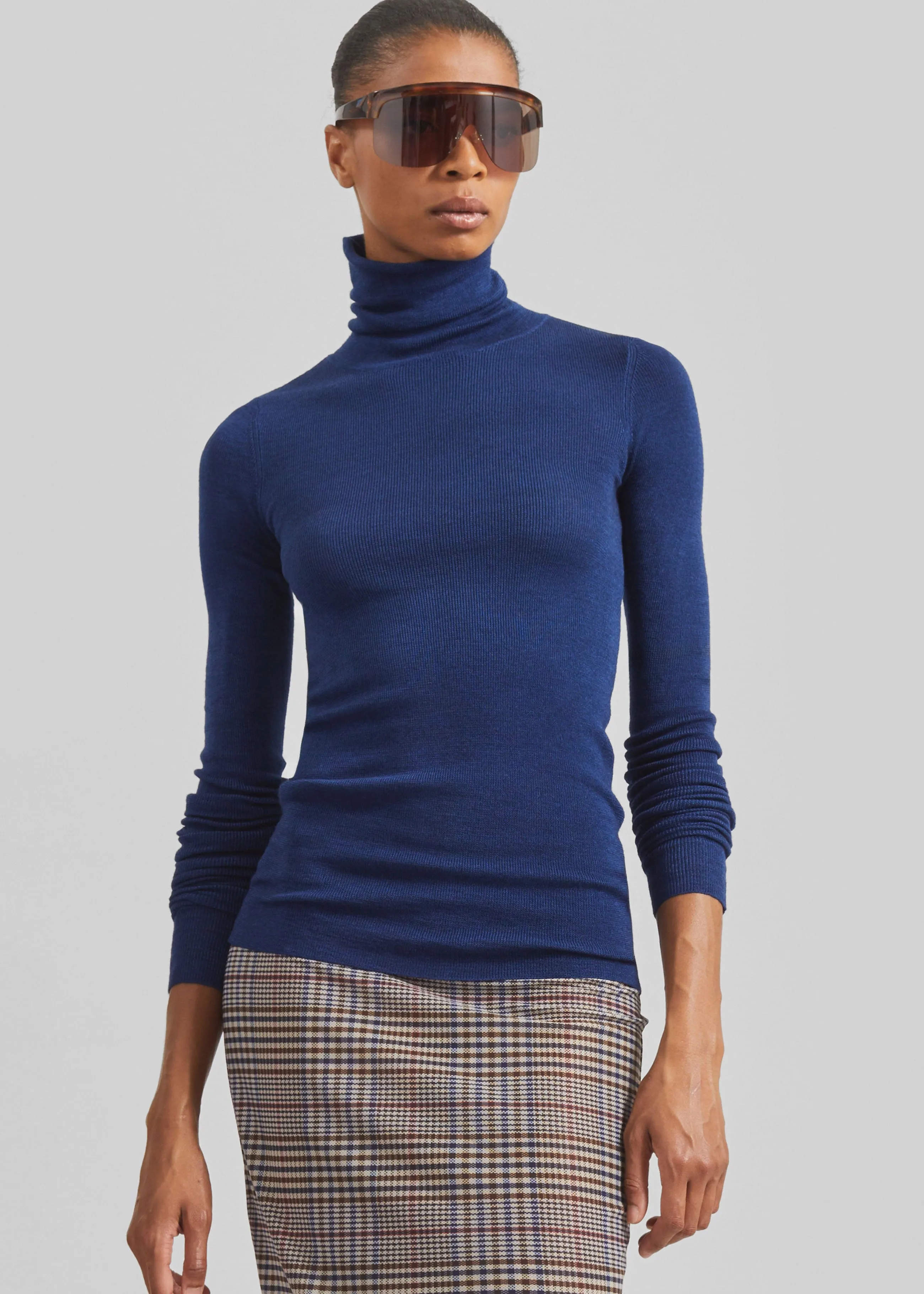 Utica Thin Turtleneck Sweater - Blue sold by Frankie Shop product image thumbnail 4