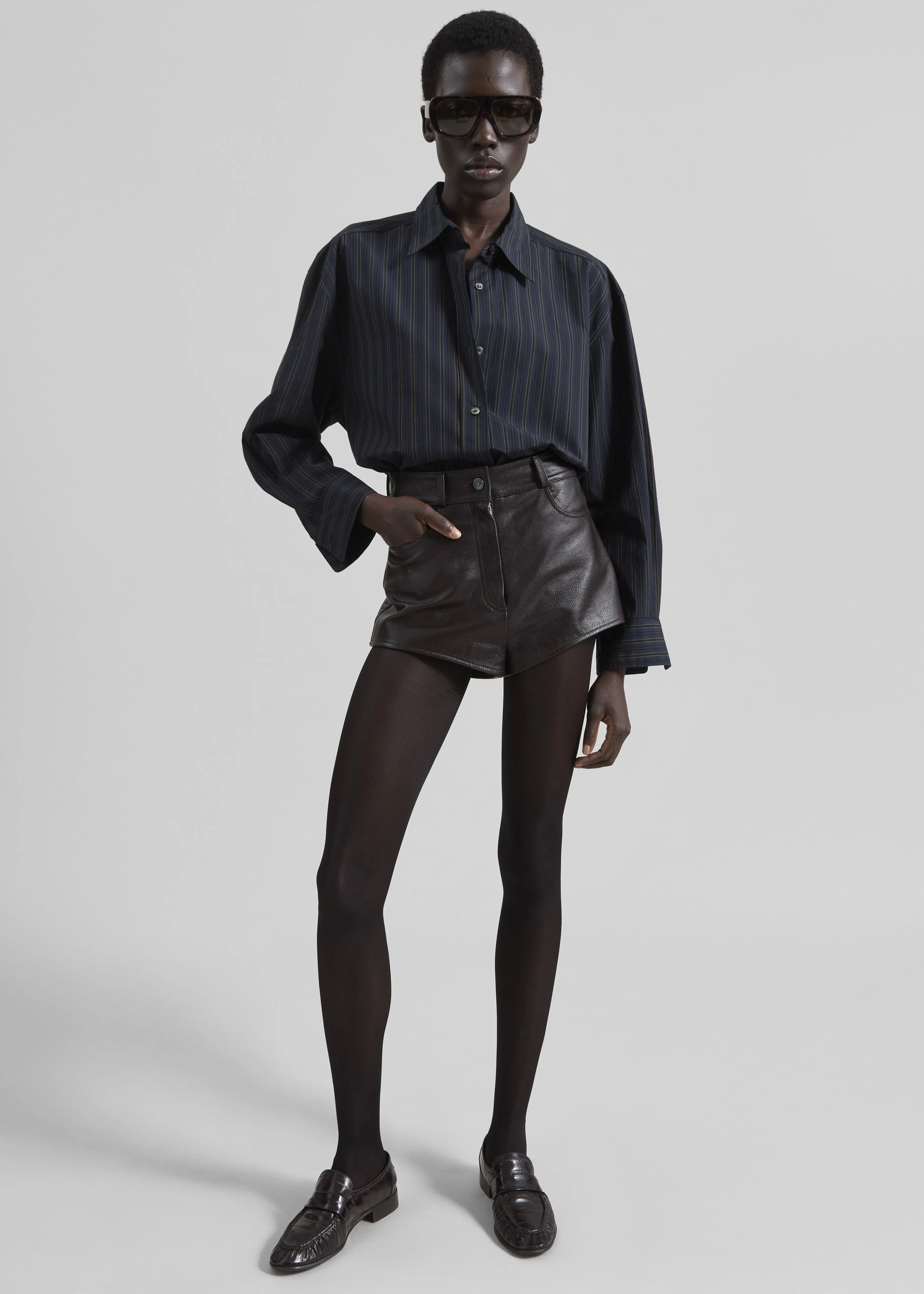 Toulon Shirt - Navy/Black Stripe sold by Frankie Shop product image thumbnail 5