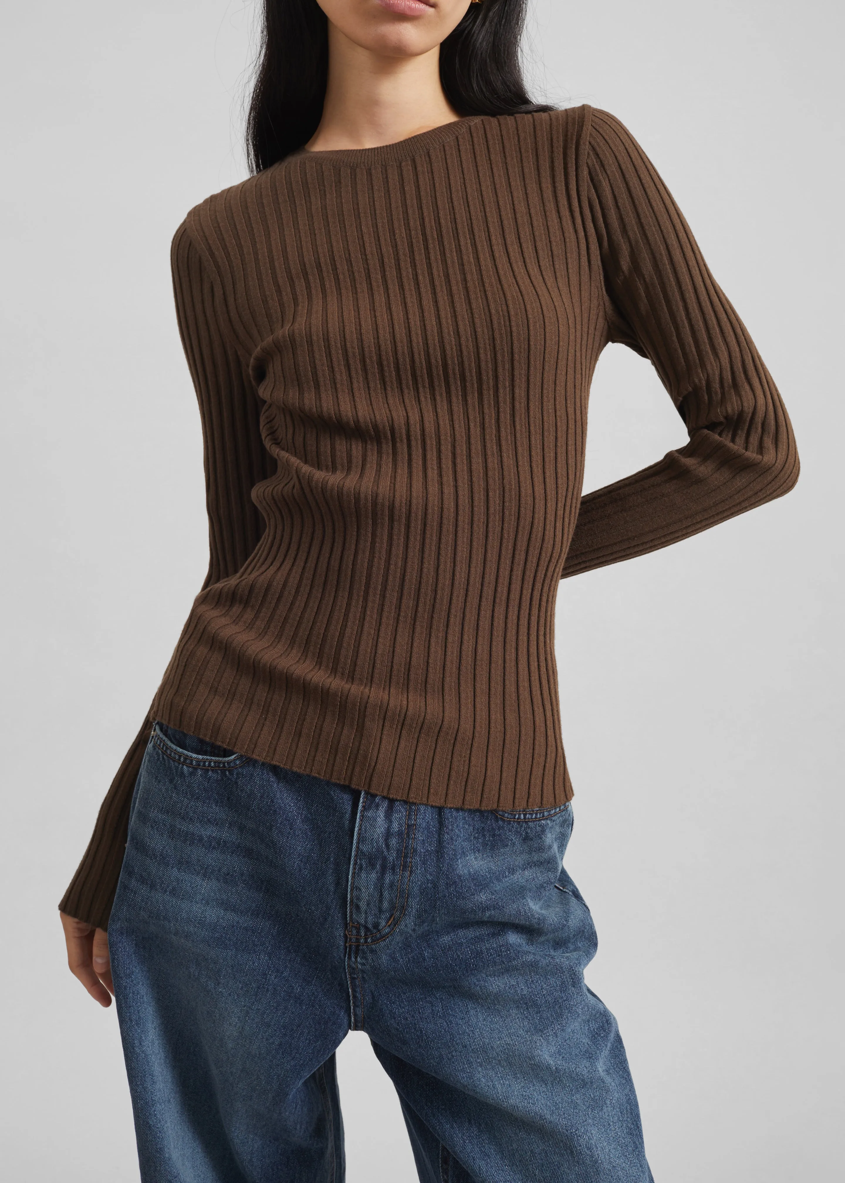 Ruan Ribbed Knit Top - Brown sold by Frankie Shop product image thumbnail 2