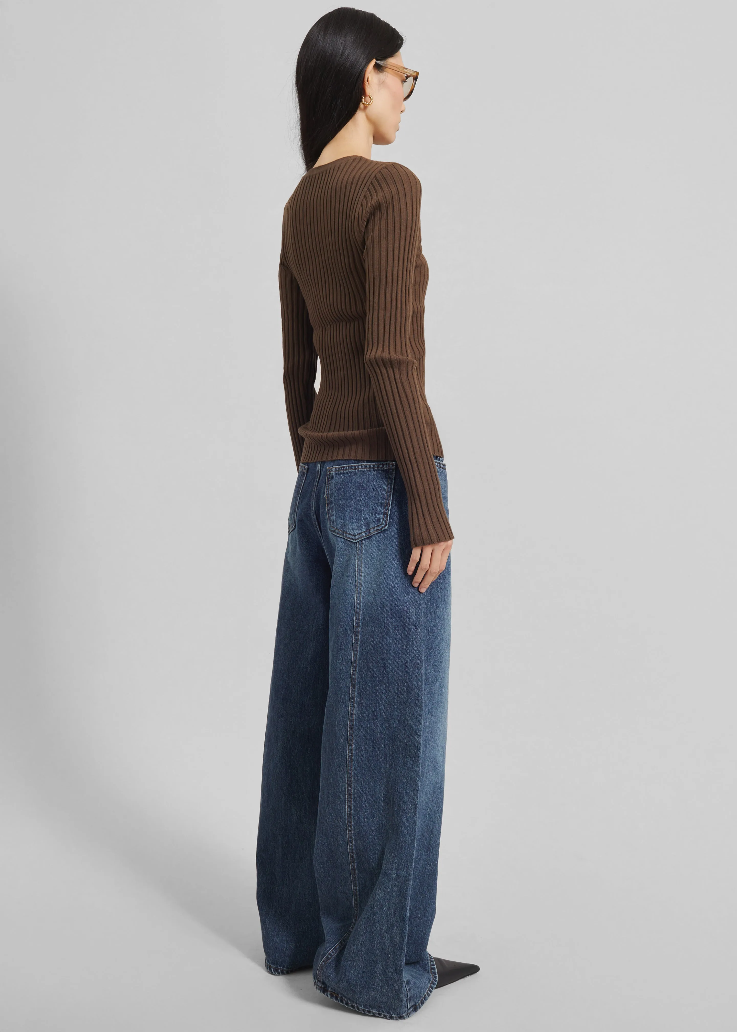 Ruan Ribbed Knit Top - Brown sold by Frankie Shop product image thumbnail 5