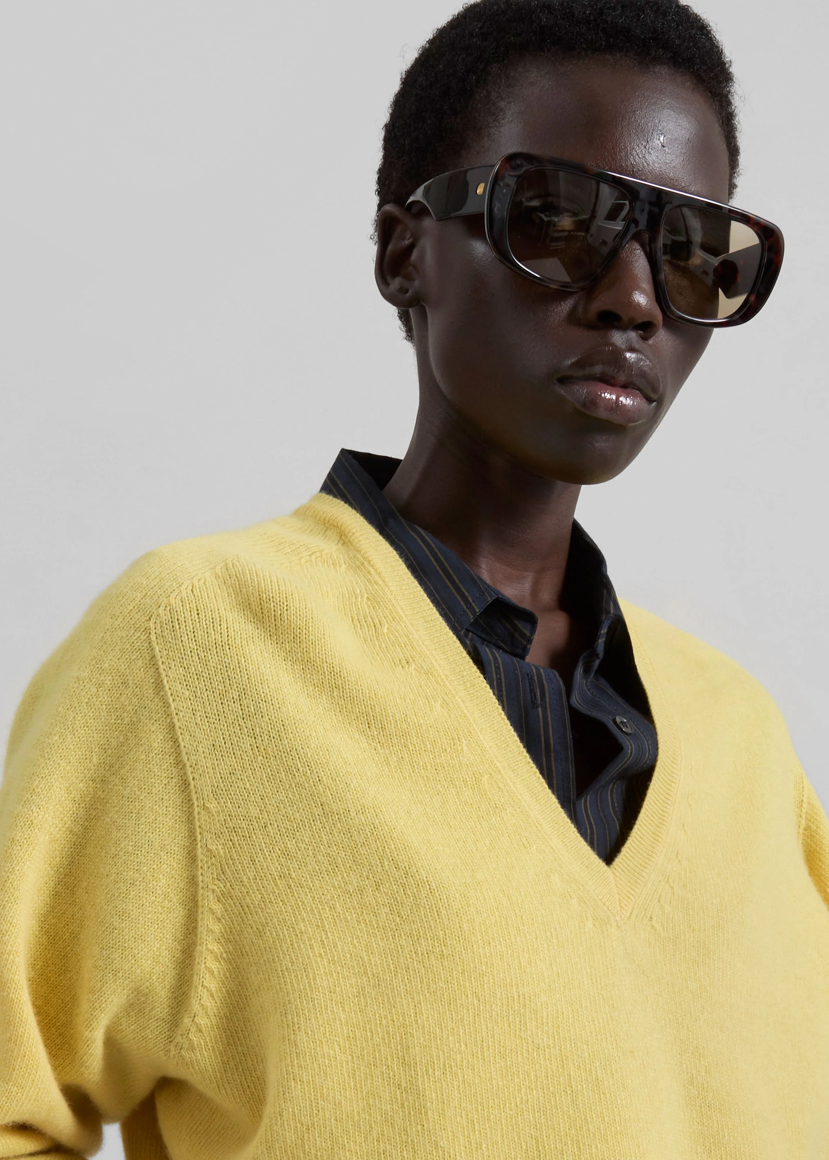 Ronse V-Neck Wool Sweater - Yellow sold by Frankie Shop product image thumbnail 3