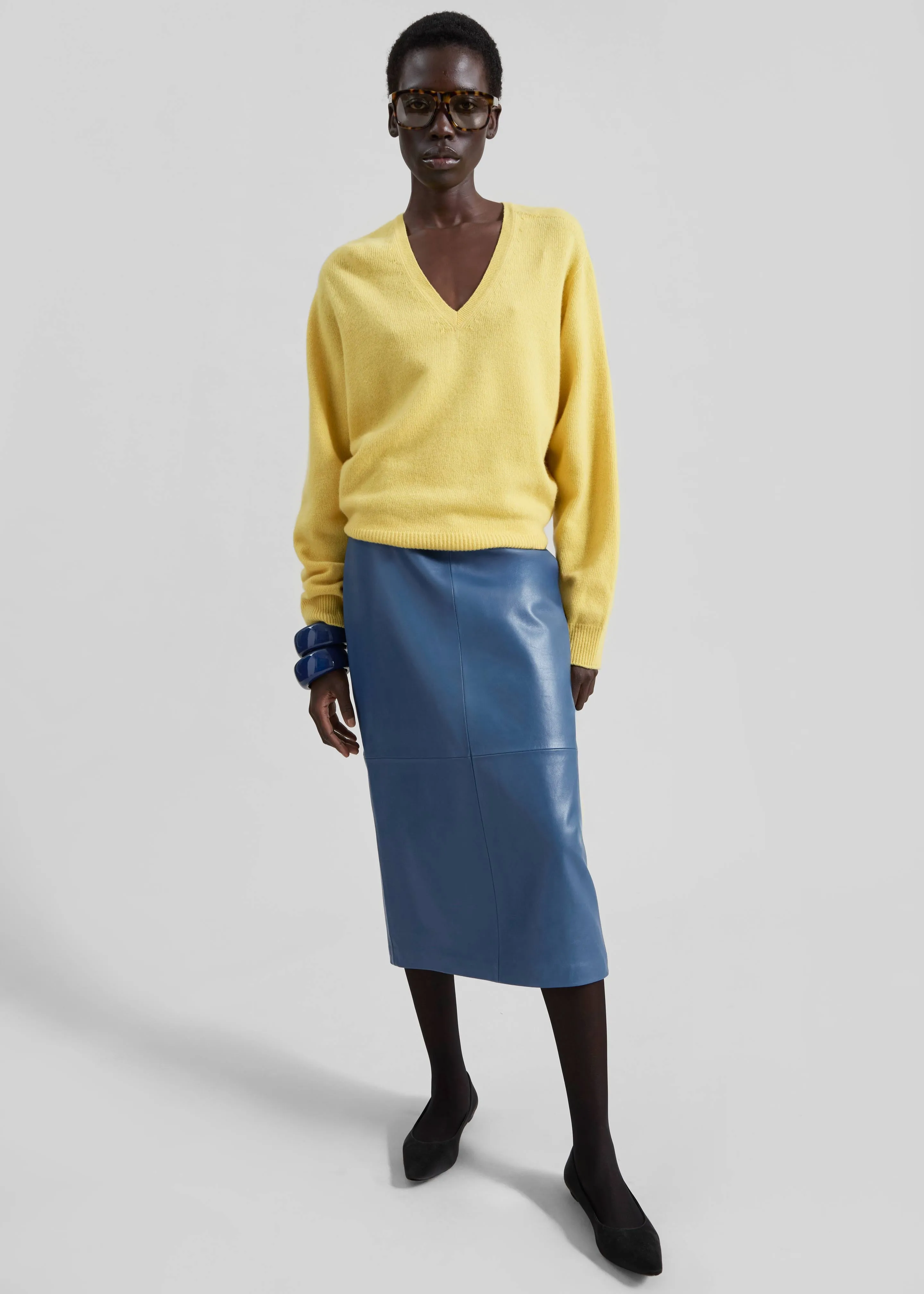 Ronse V-Neck Wool Sweater - Yellow sold by Frankie Shop product image thumbnail 5