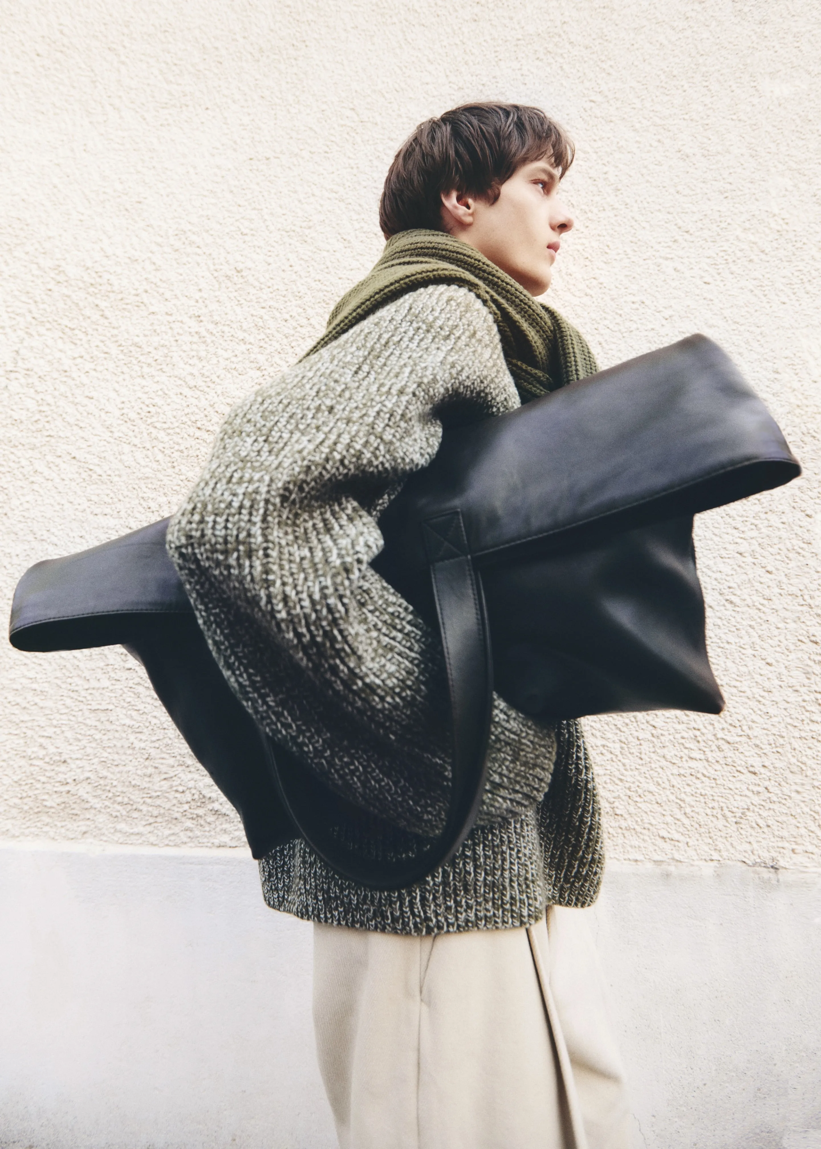 Carter Crew Neck Sweater - Olive/White sold by Frankie Shop product image thumbnail 3