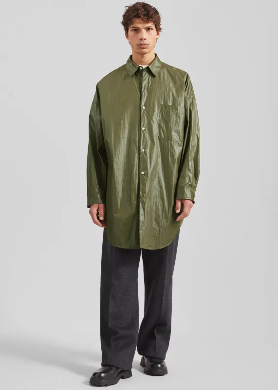 Etah Lustrous Oversized Shirt - Olive sold by Frankie Shop