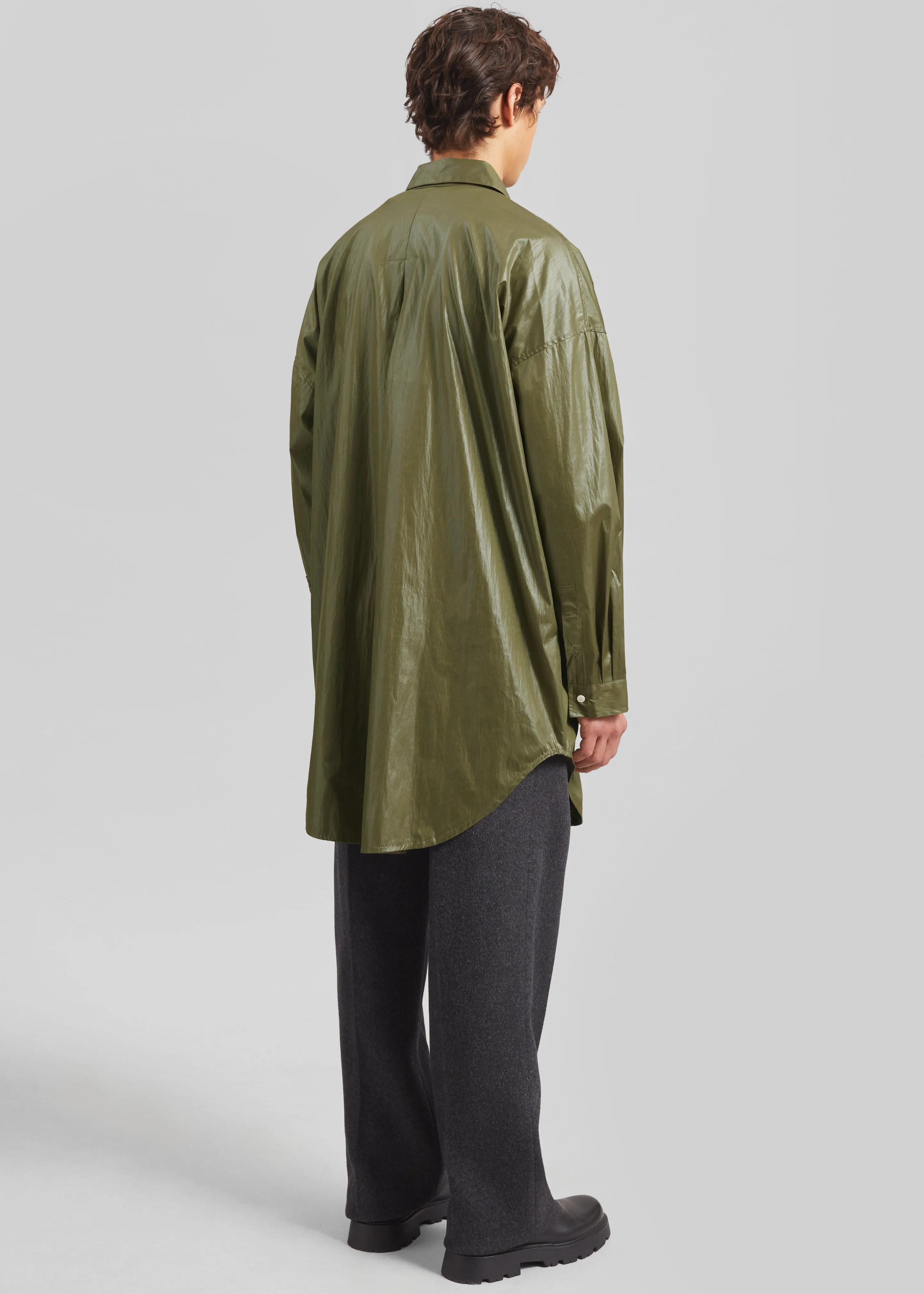 Etah Lustrous Oversized Shirt - Olive sold by Frankie Shop product image thumbnail 5