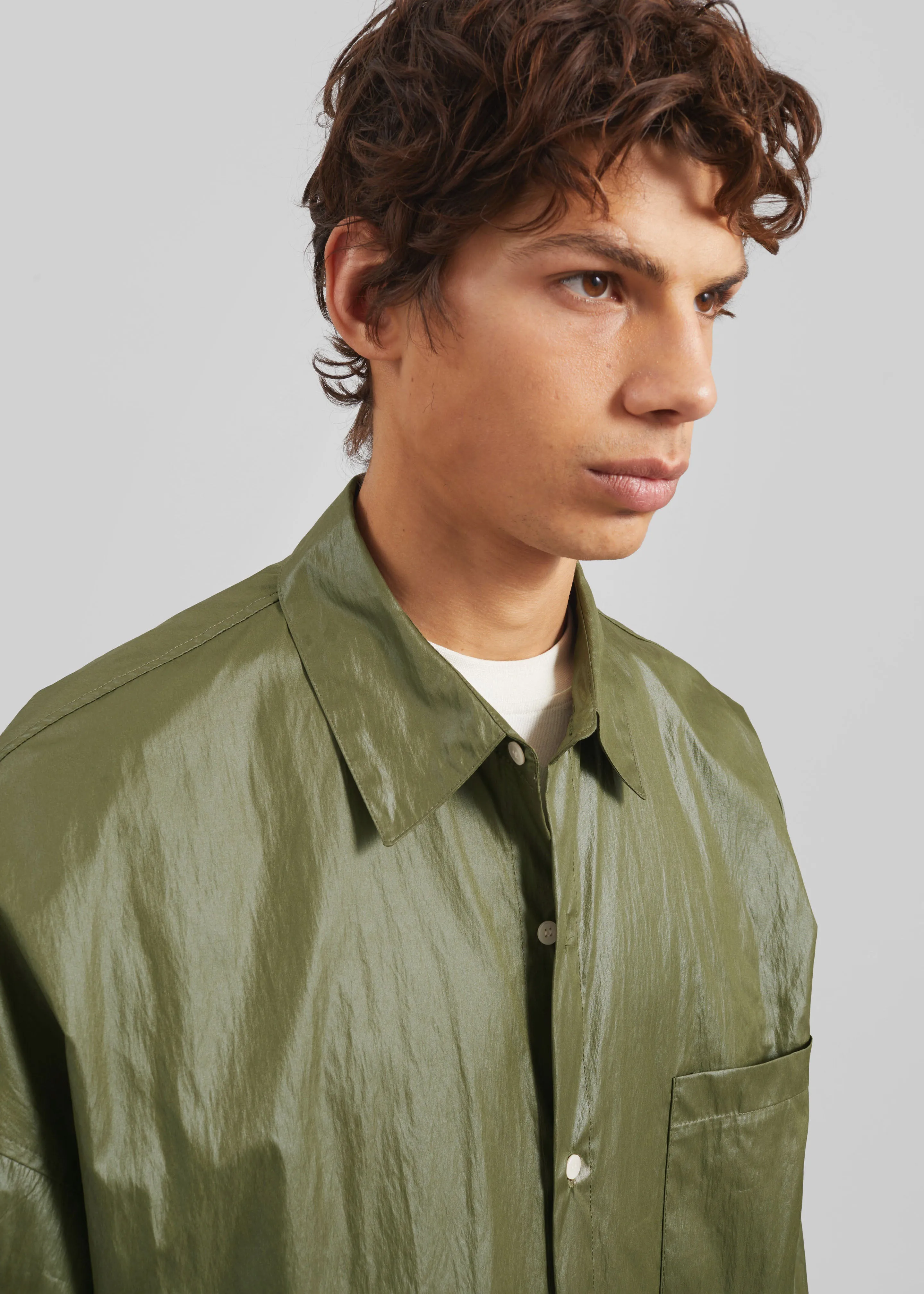 Etah Lustrous Oversized Shirt - Olive sold by Frankie Shop product image thumbnail 3