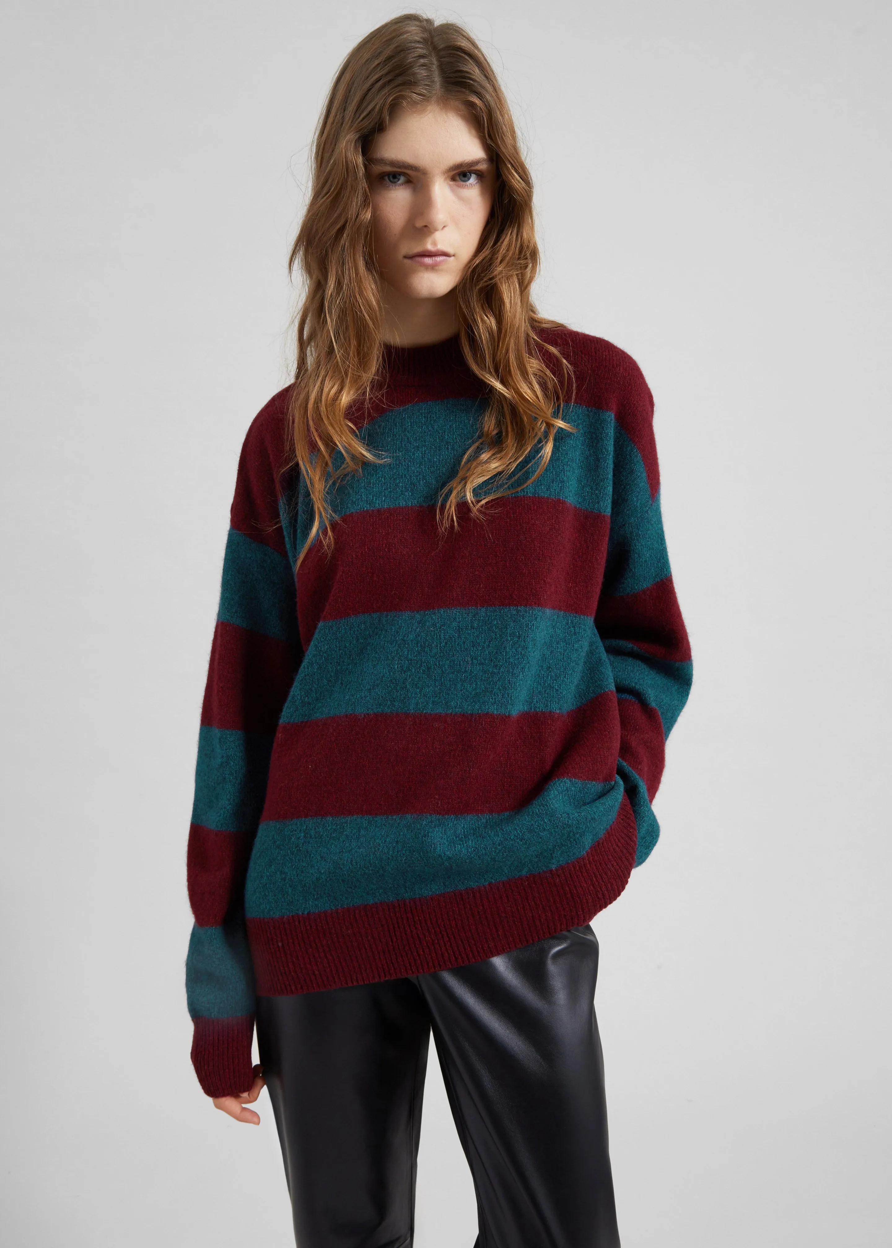 Amish Supplies Crewneck Sweater - Brick/Peacock sold by Frankie Shop