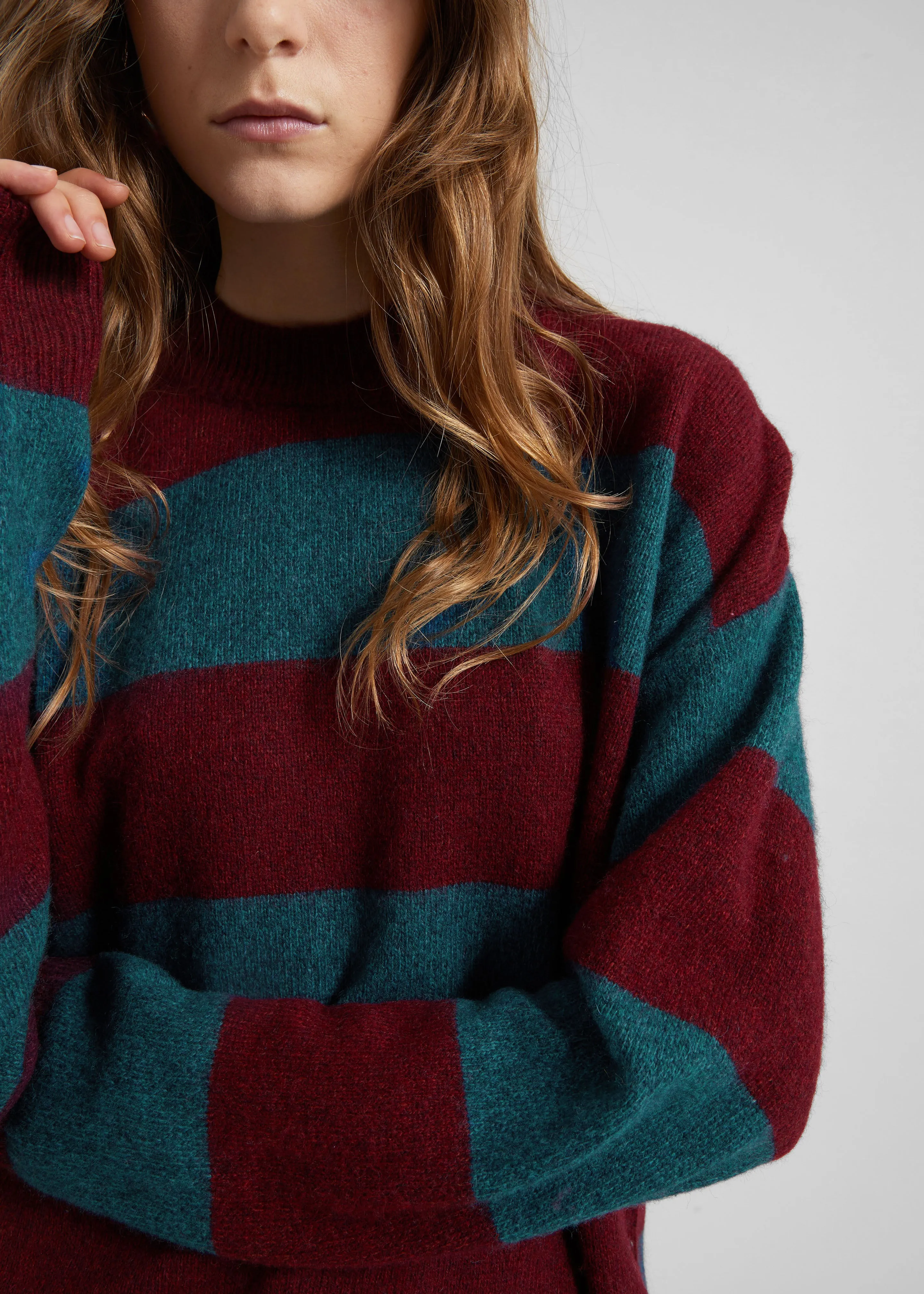 Amish Supplies Crewneck Sweater - Brick/Peacock sold by Frankie Shop product image thumbnail 3