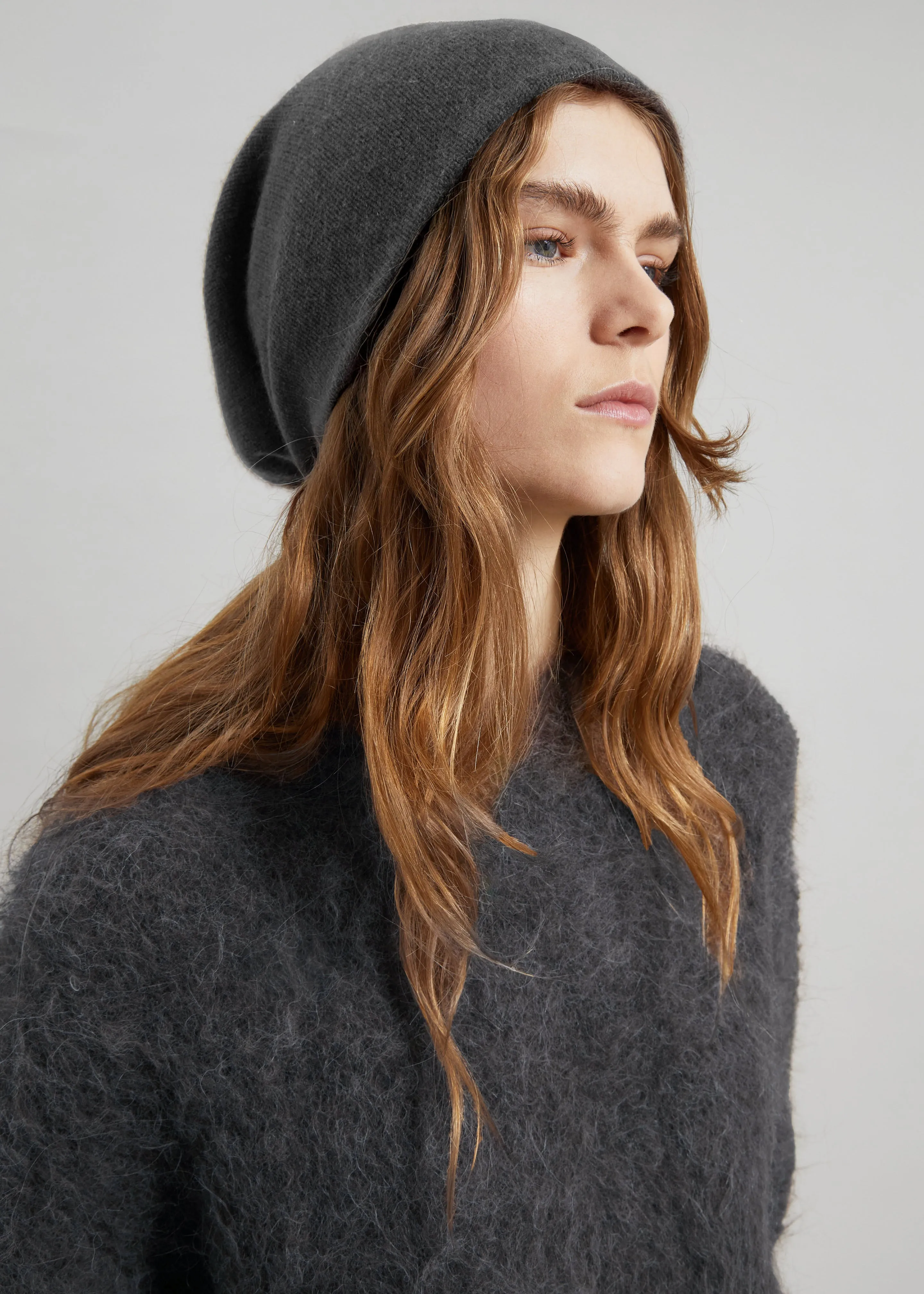 Inko Cashmere Beanie - Dark Grey sold by Frankie Shop