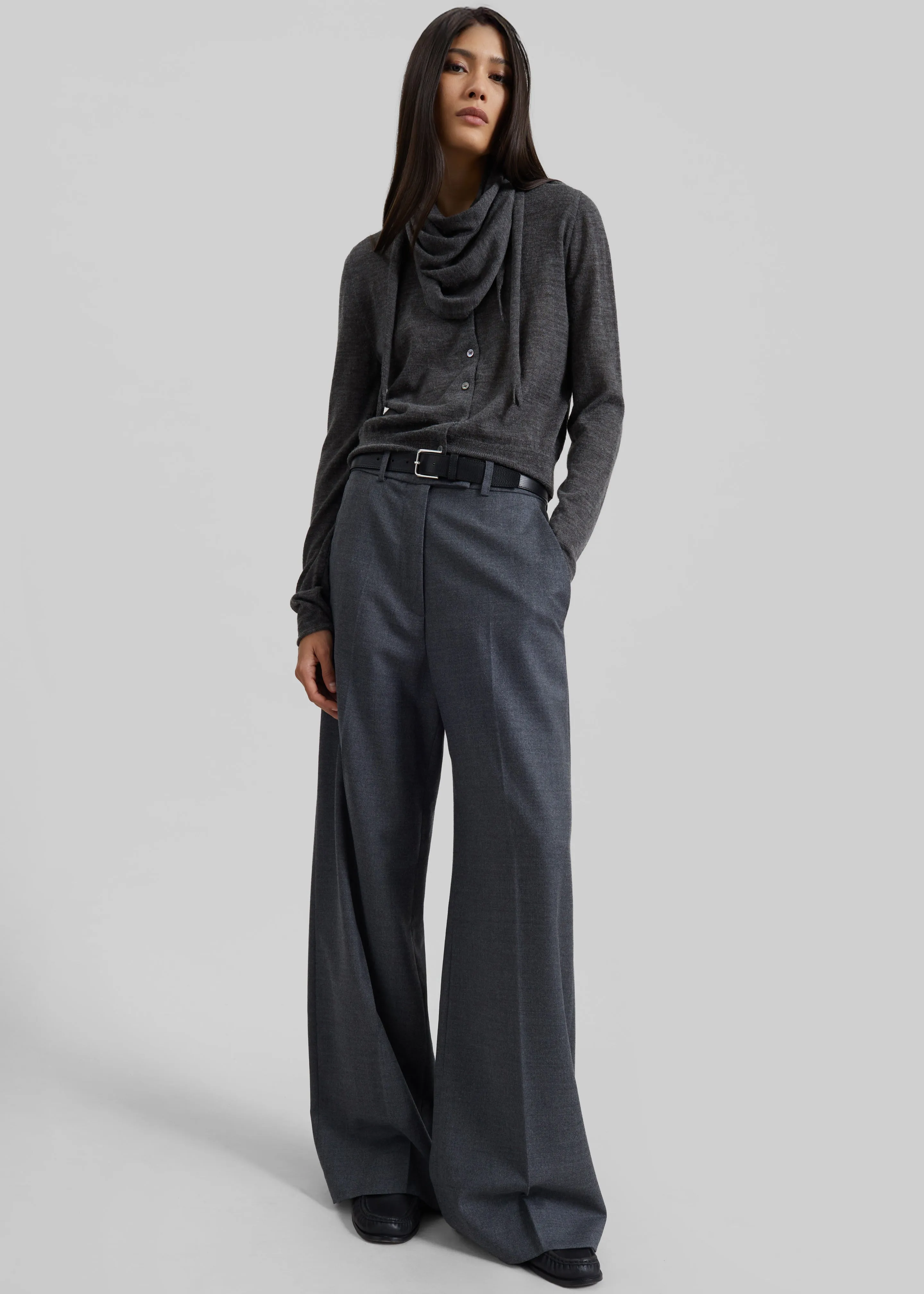 Brickell Flannel Trousers - Grey Melange sold by Frankie Shop