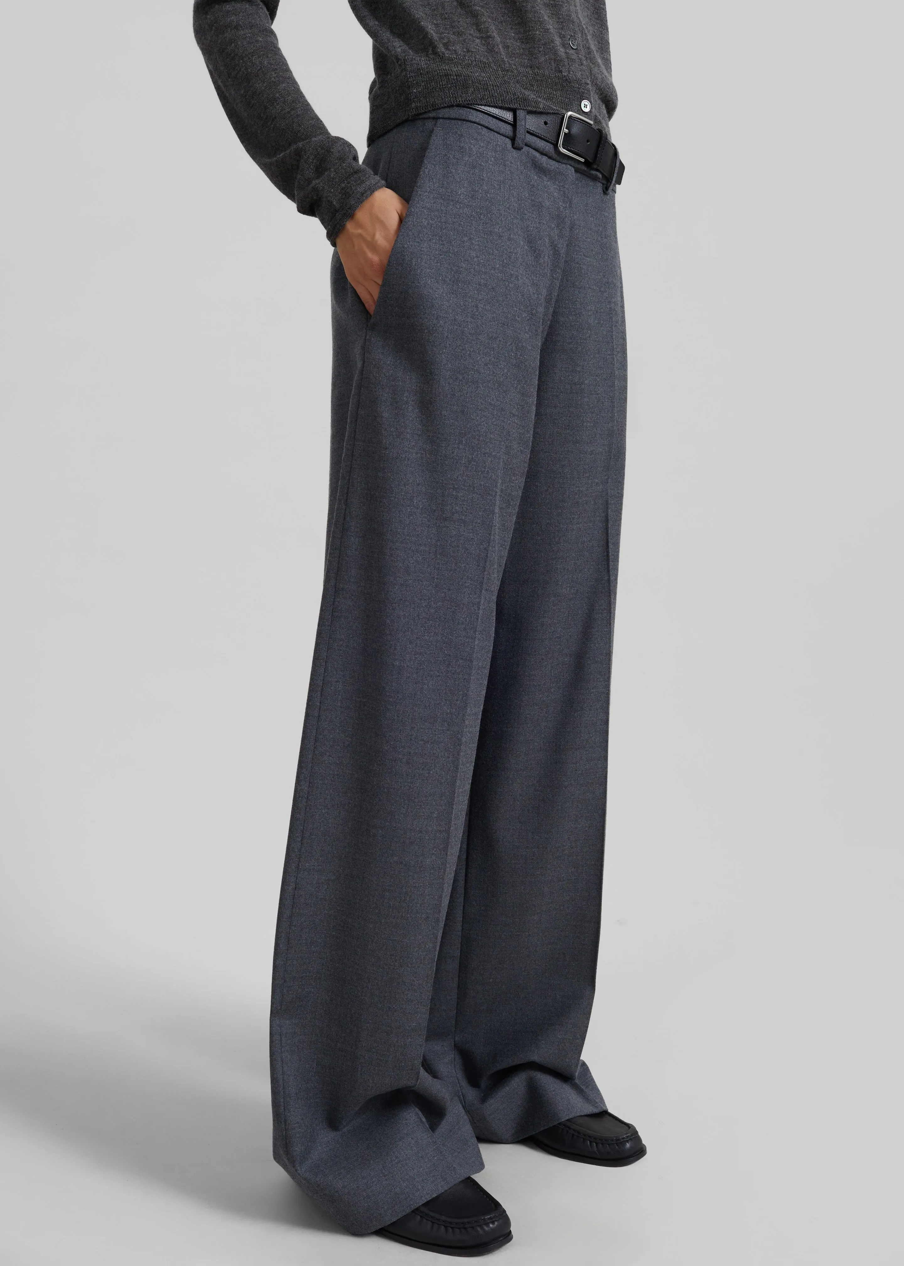 Brickell Flannel Trousers - Grey Melange sold by Frankie Shop product image thumbnail 4