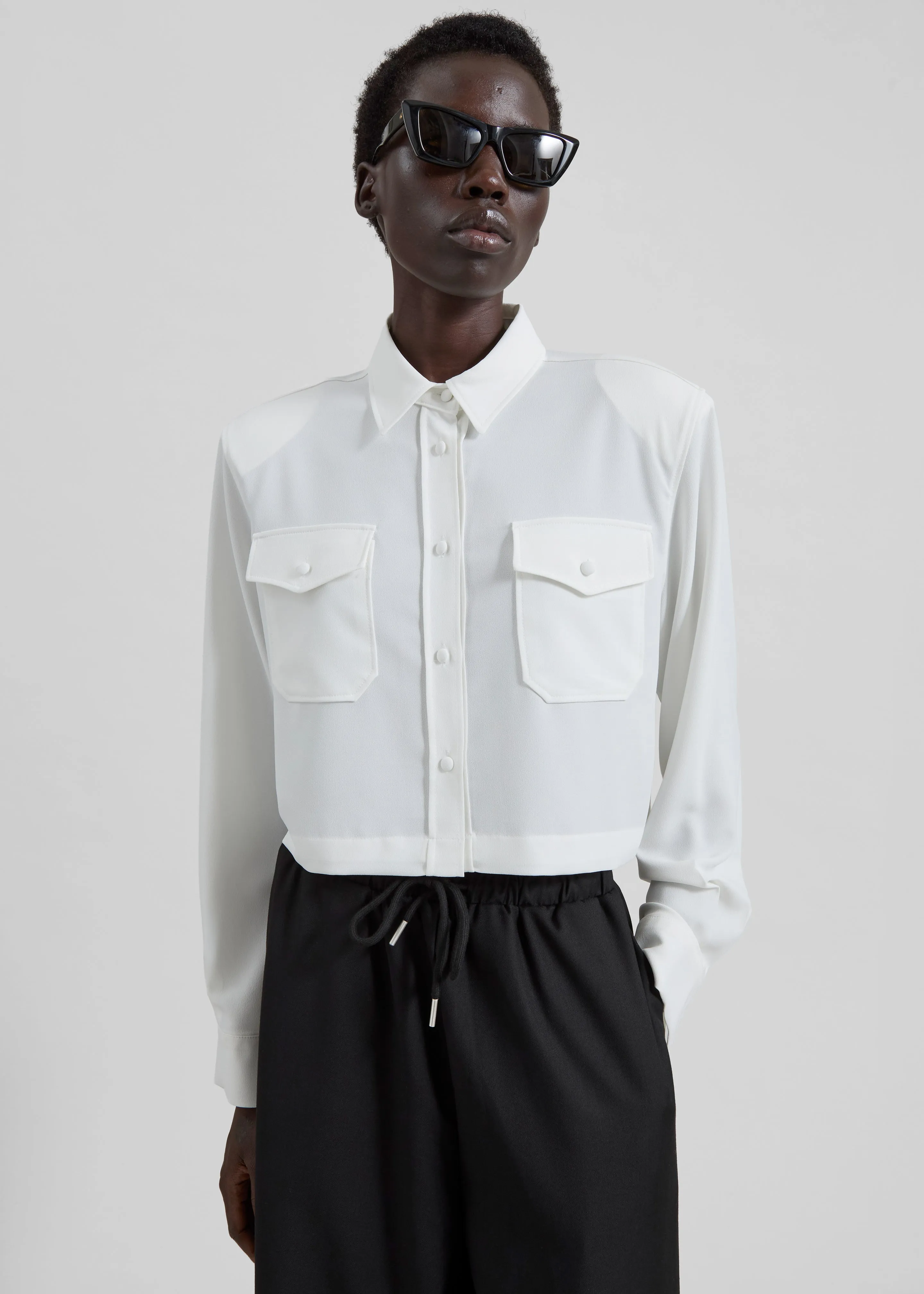 Visen Padded Boxy Shirt - White sold by Frankie Shop product image thumbnail 4