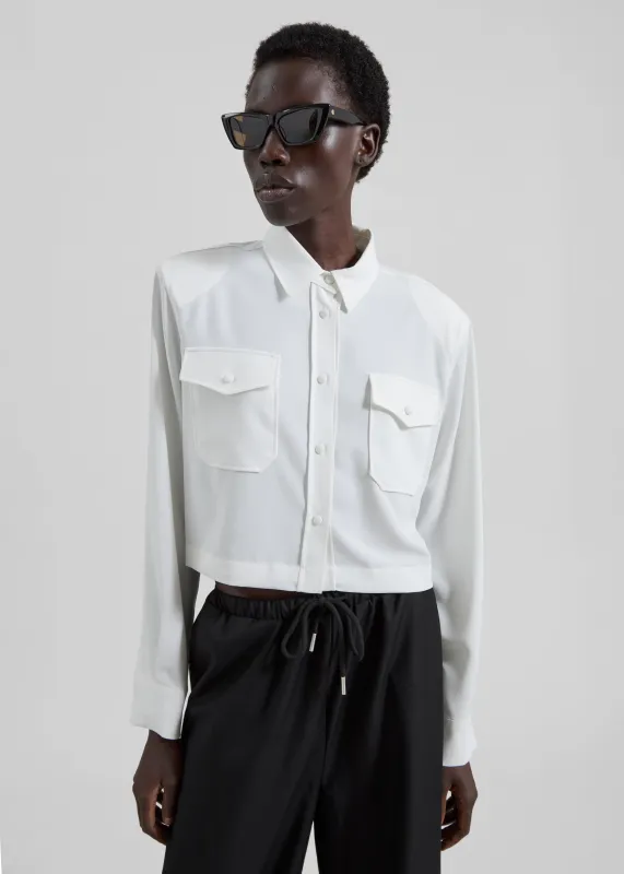 Visen Padded Boxy Shirt - White sold by Frankie Shop