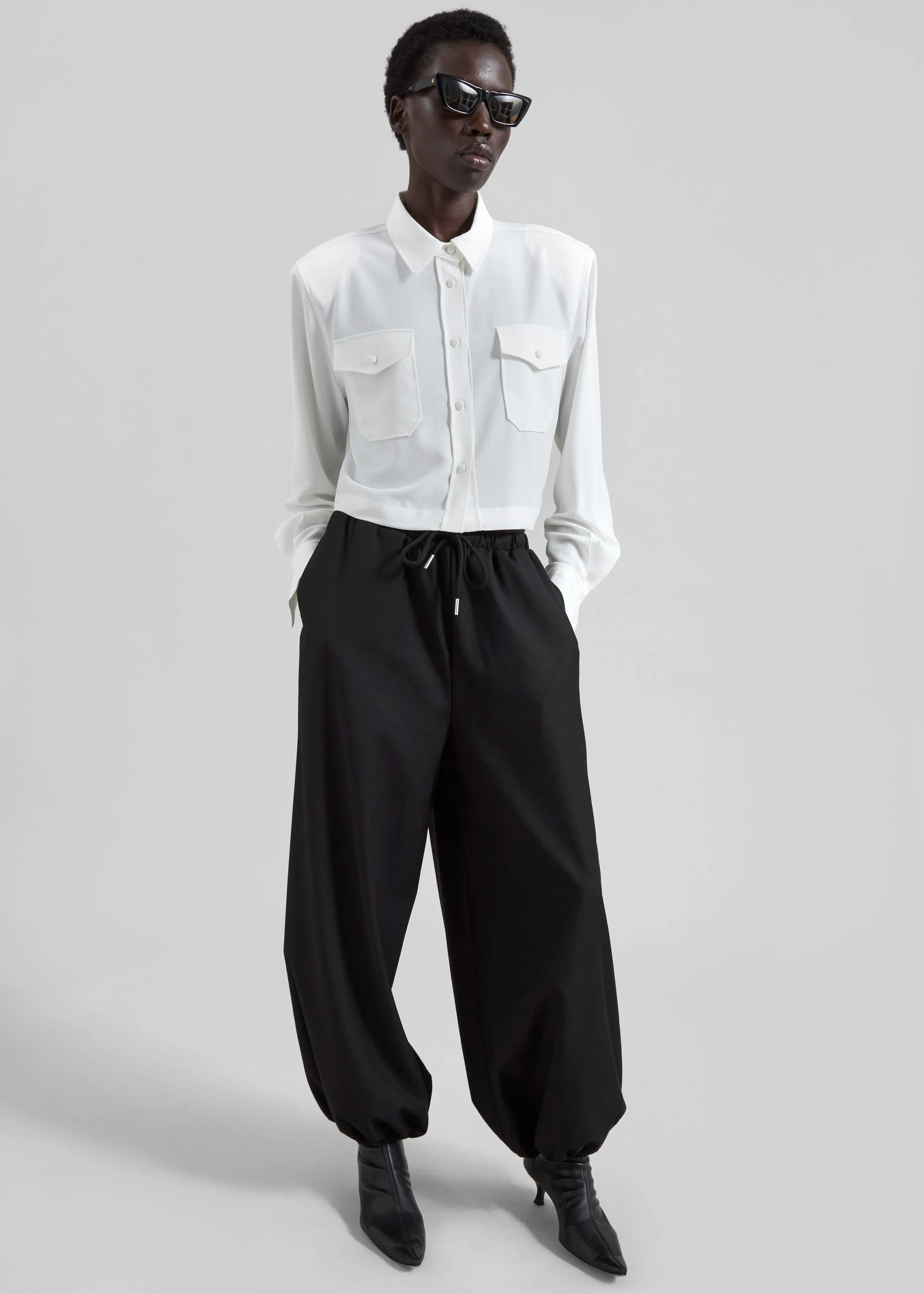 Visen Padded Boxy Shirt - White sold by Frankie Shop product image thumbnail 5