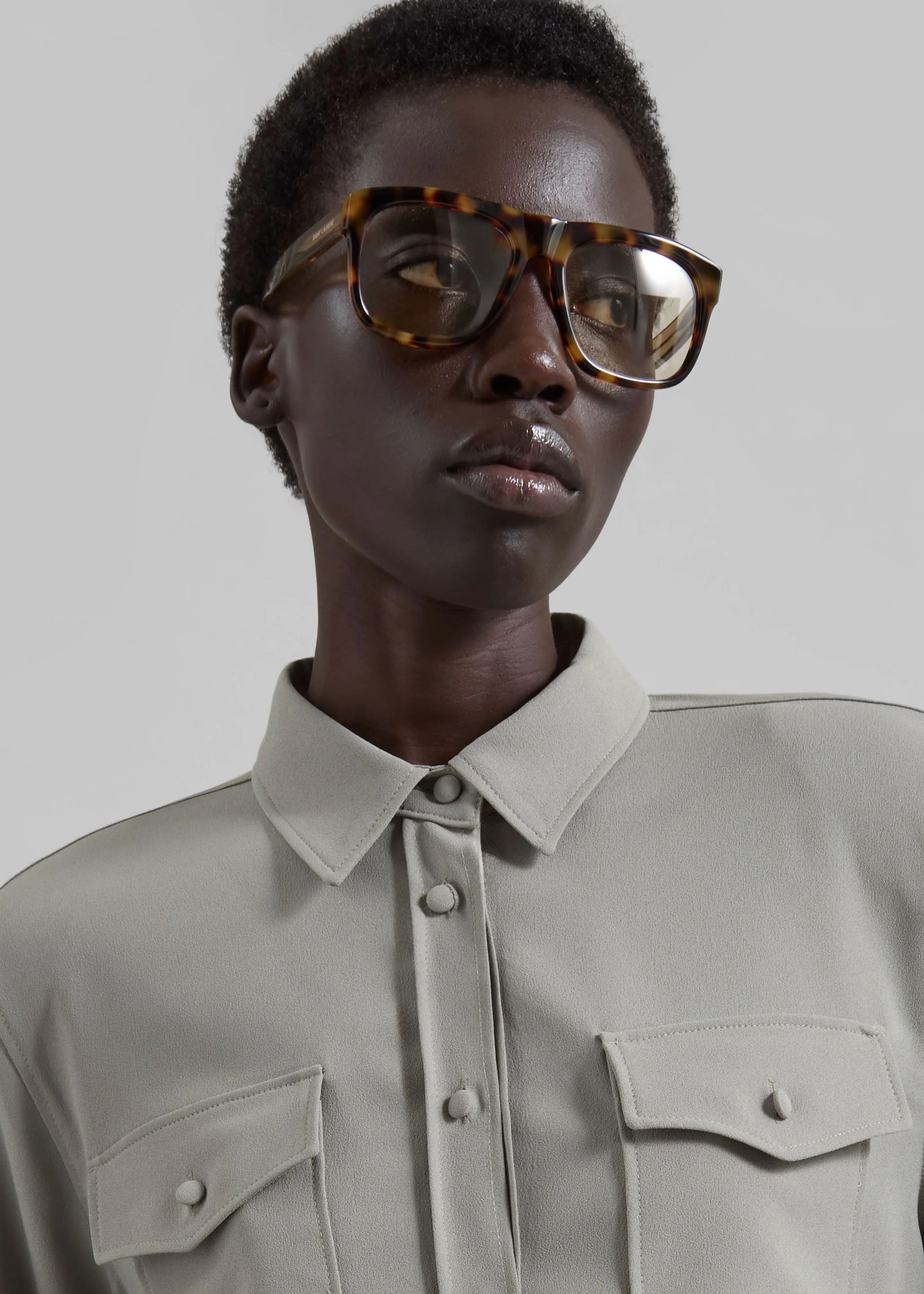 Visen Padded Boxy Shirt - Taupe sold by Frankie Shop product image thumbnail 4