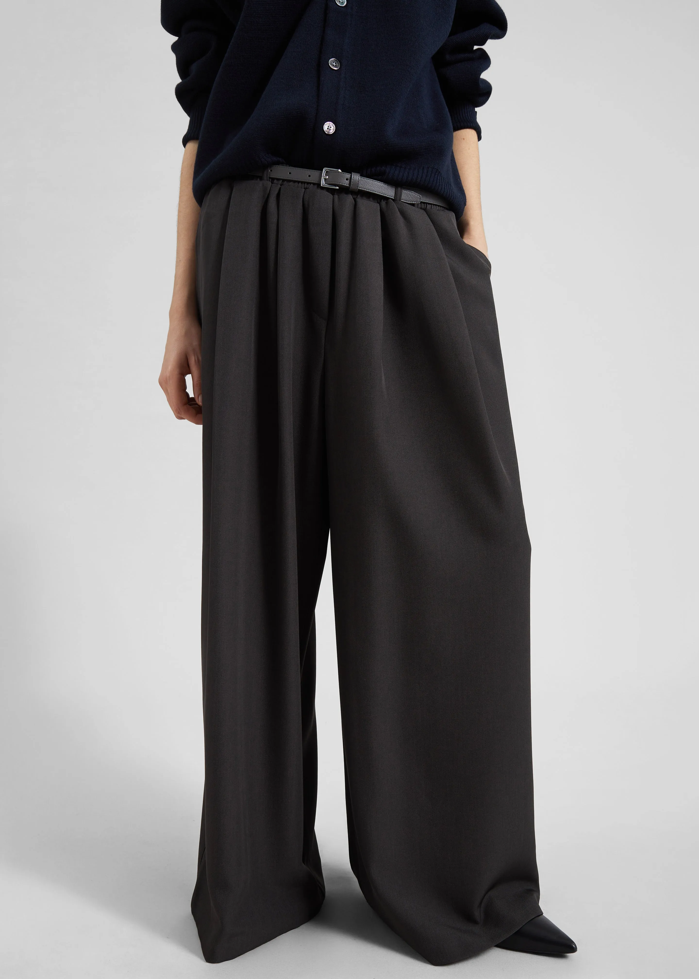 Ramsen Pleated Wide Trousers - Charcoal sold by Frankie Shop product image thumbnail 2