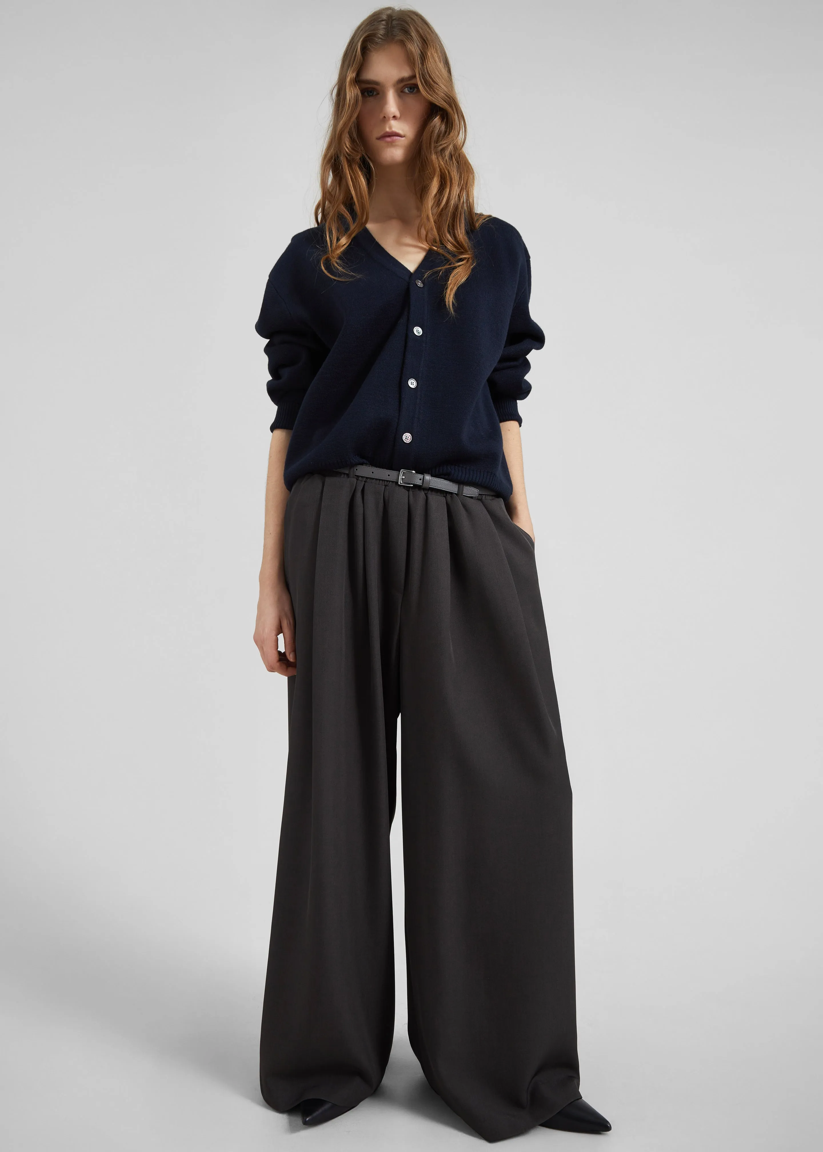 Ramsen Pleated Wide Trousers - Charcoal sold by Frankie Shop