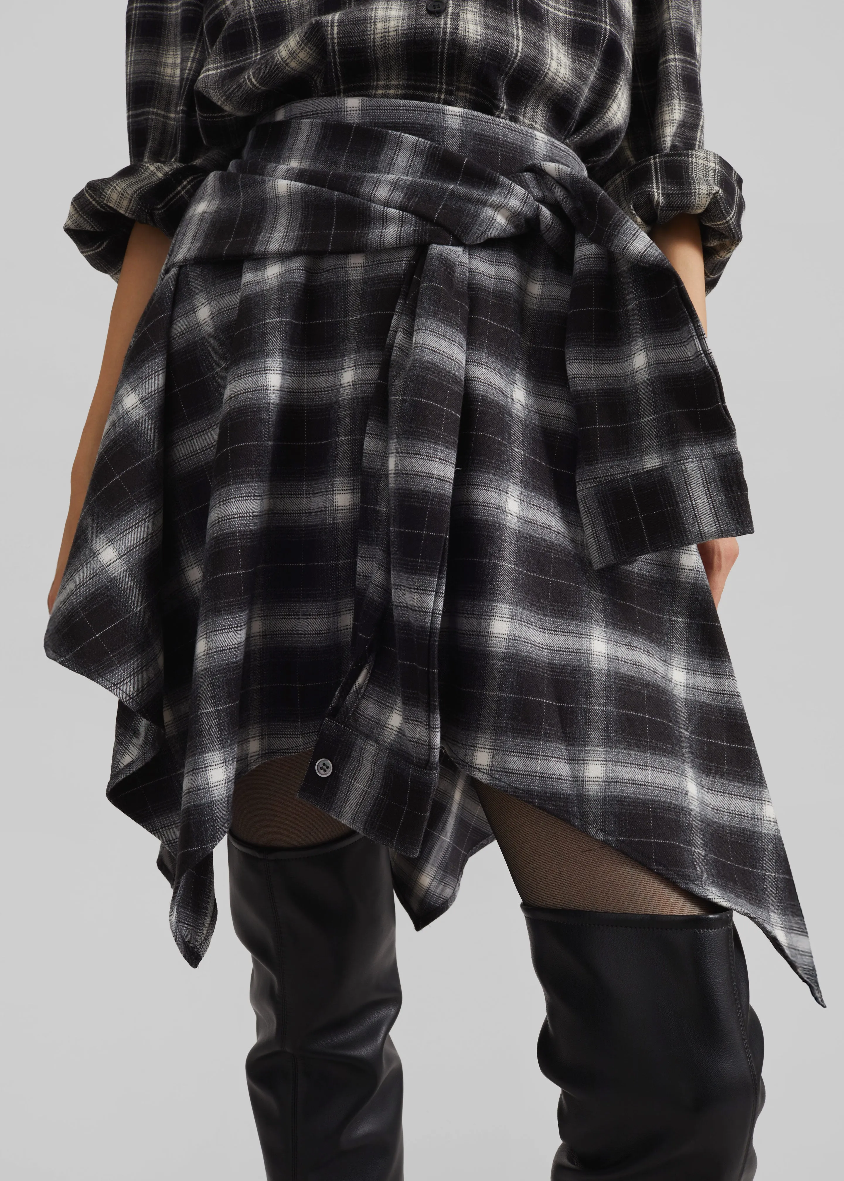 Alix Tie Skirt - Black Plaid sold by Frankie Shop product image thumbnail 5