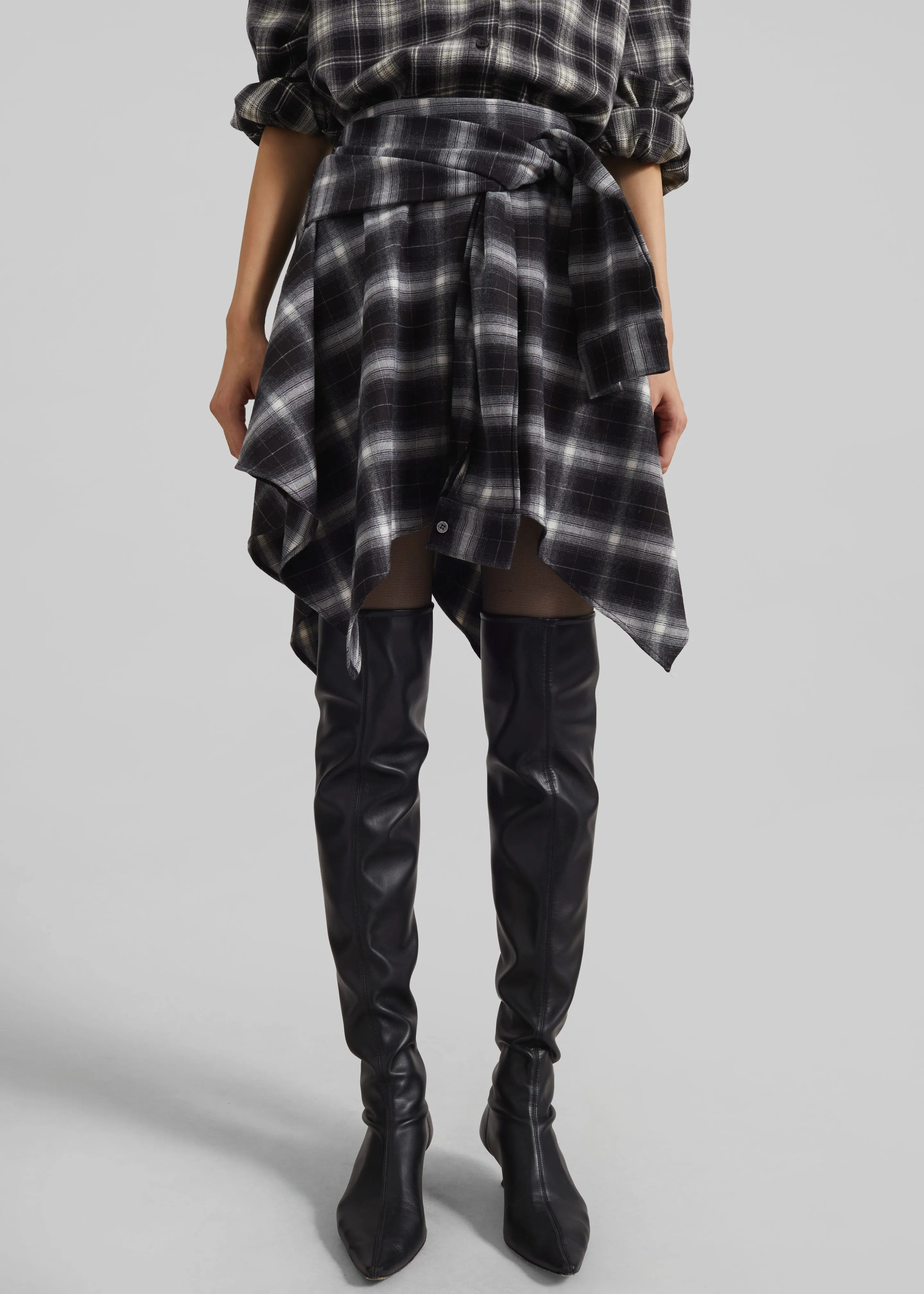 Alix Tie Skirt - Black Plaid sold by Frankie Shop product image thumbnail 3
