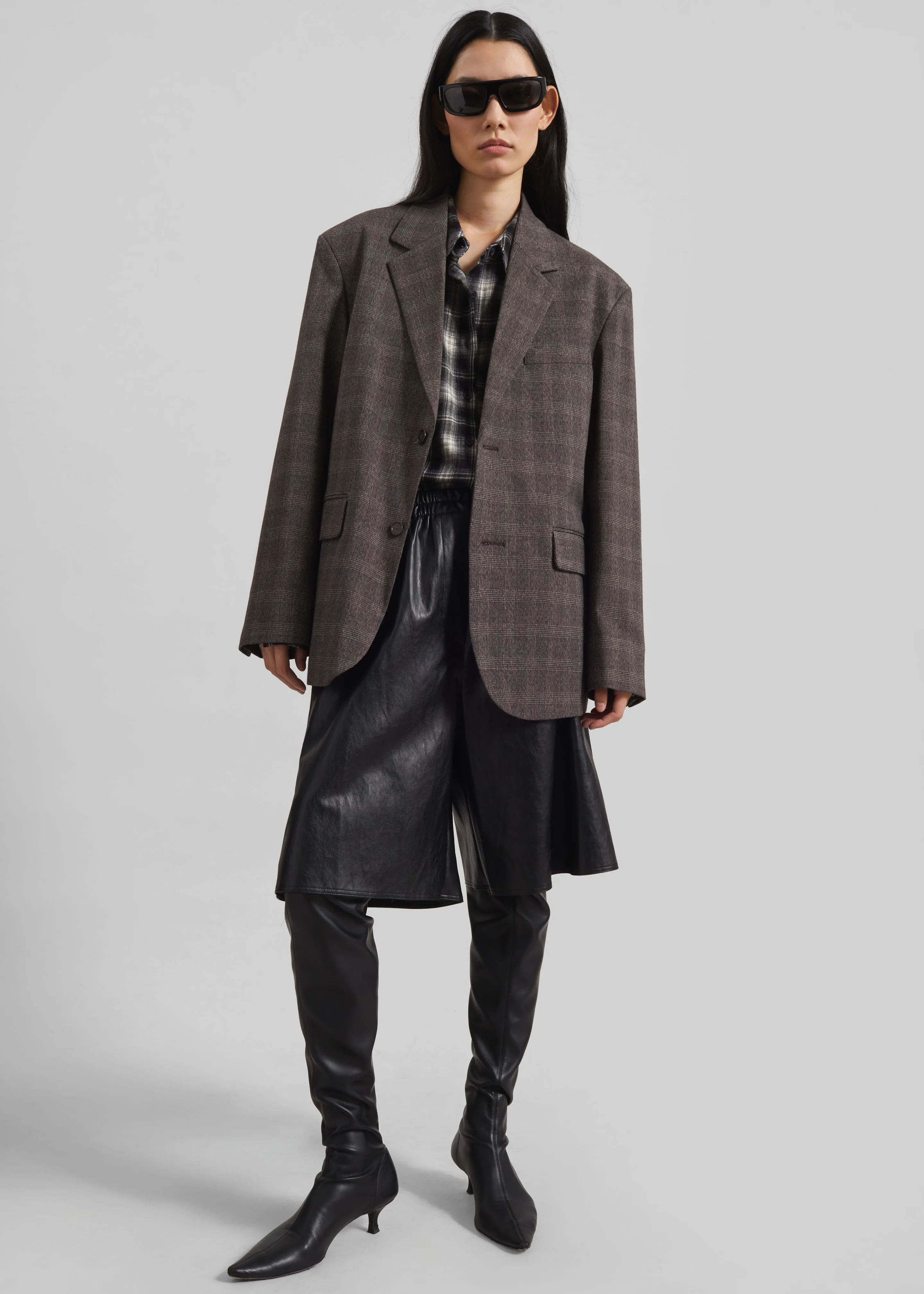 Ellory Padded Blazer - Brown Glen Plaid sold by Frankie Shop product image thumbnail 5