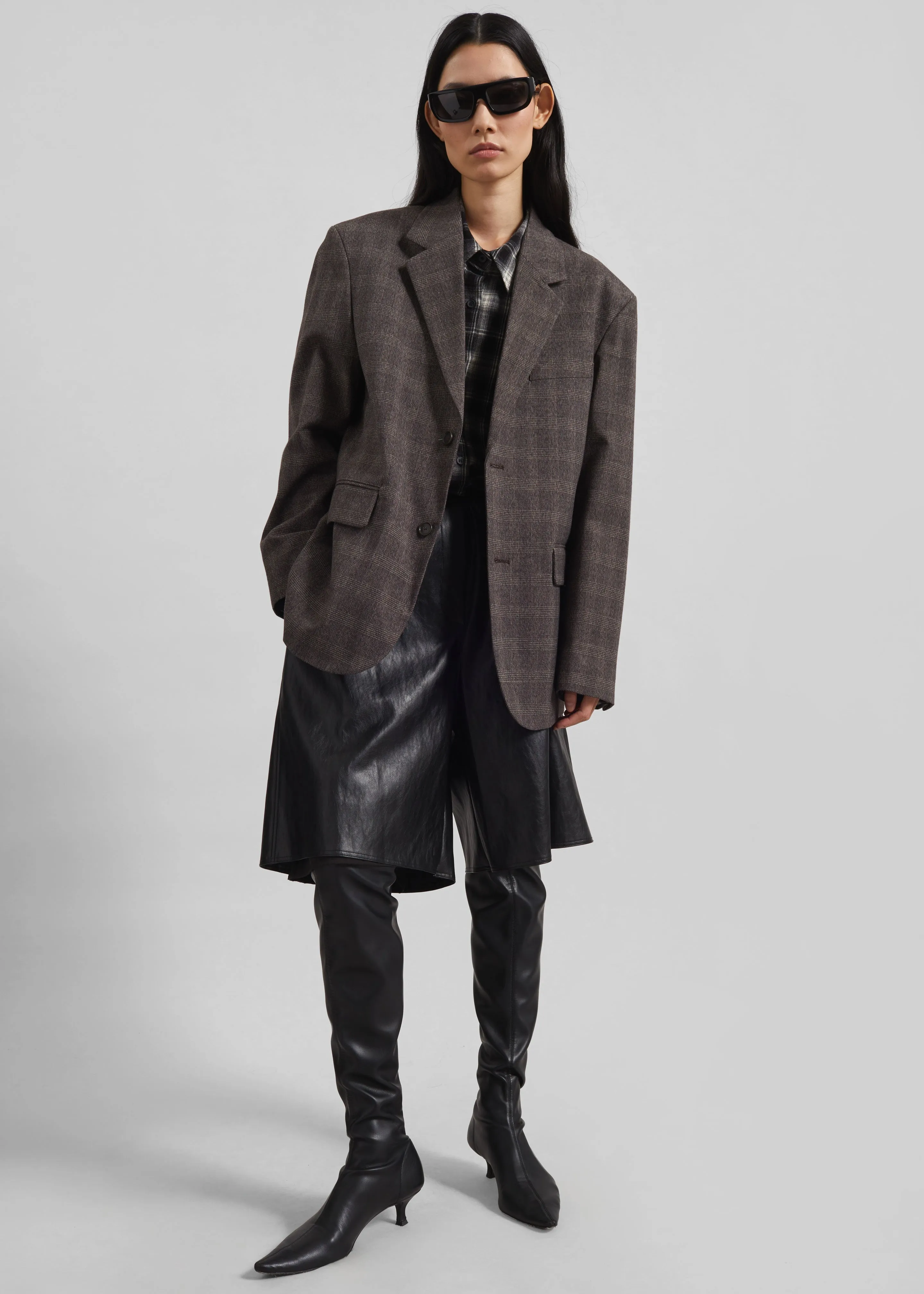 Ellory Padded Blazer - Brown Glen Plaid sold by Frankie Shop product image thumbnail 2