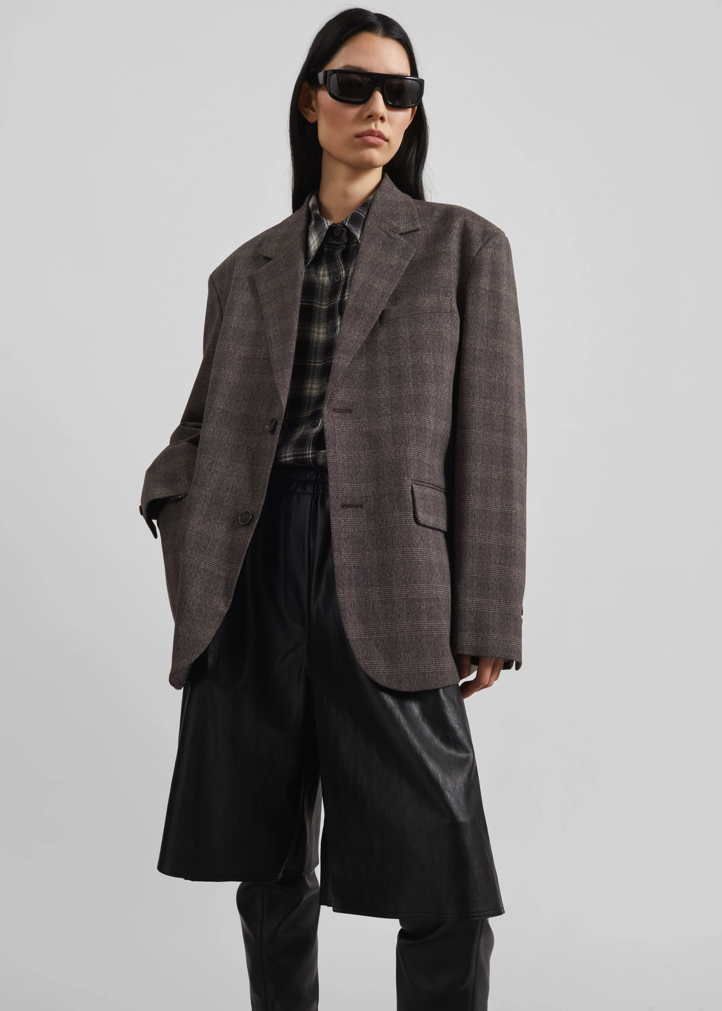 Ellory Padded Blazer - Brown Glen Plaid sold by Frankie Shop product image thumbnail 4