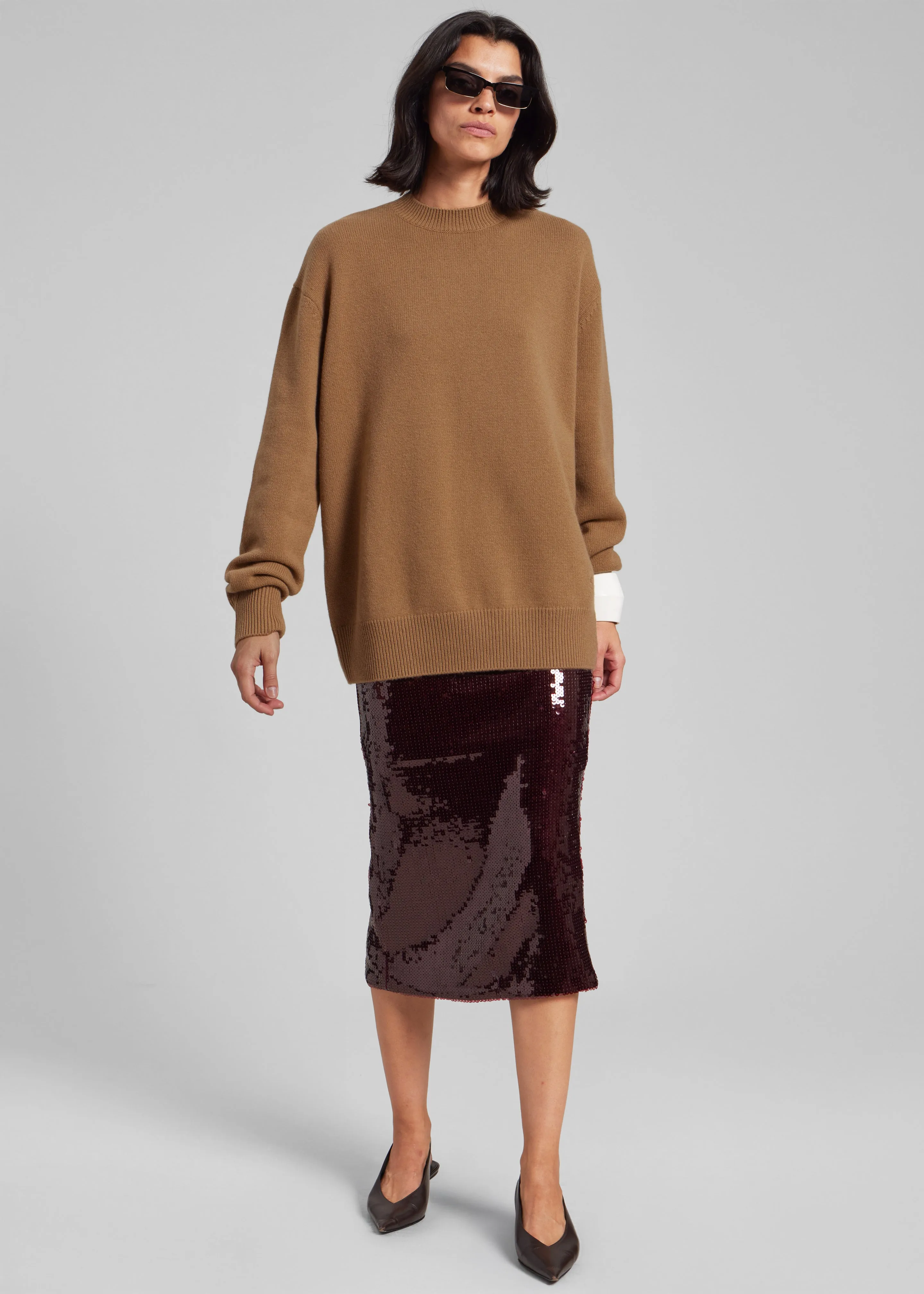 Rotate Sequins Pencil Skirt - Zinfandel sold by Frankie Shop product image thumbnail 5