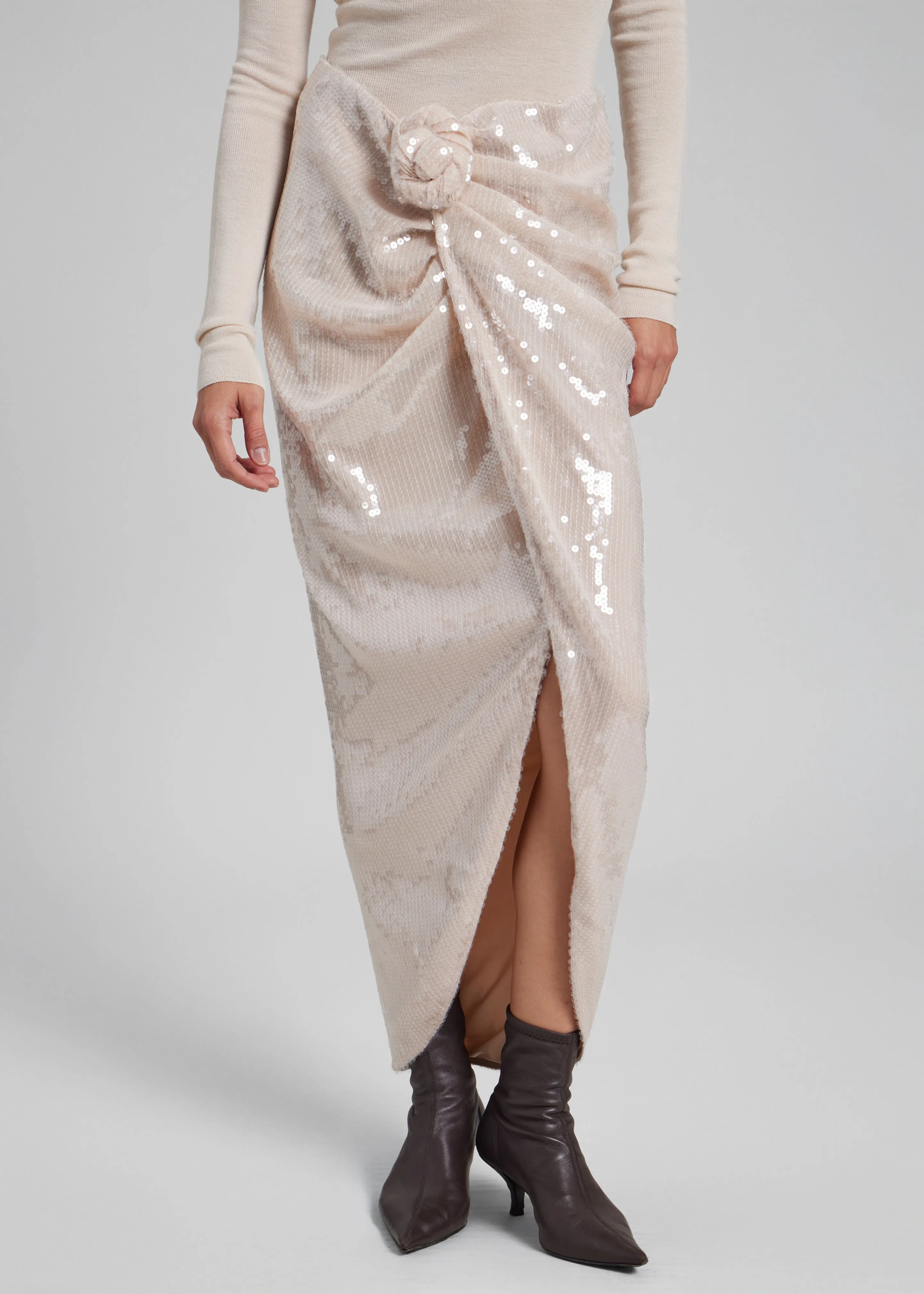 Rotate Sequins Knot Skirt - Nougat sold by Frankie Shop product image thumbnail 2
