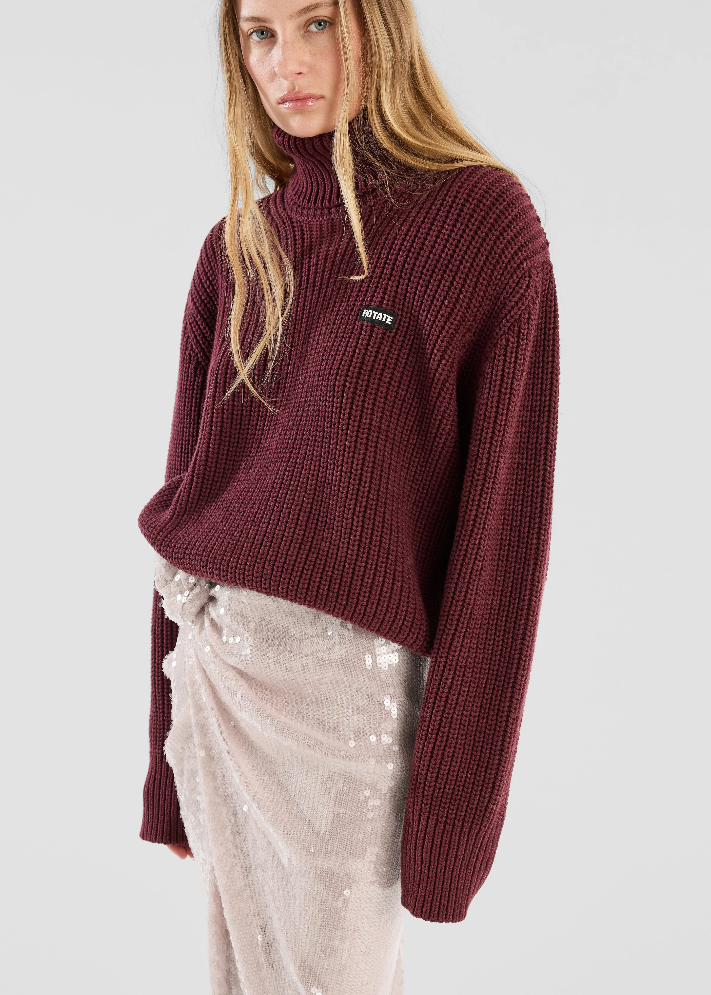 Rotate Sequins Knot Skirt - Nougat sold by Frankie Shop product image thumbnail 5
